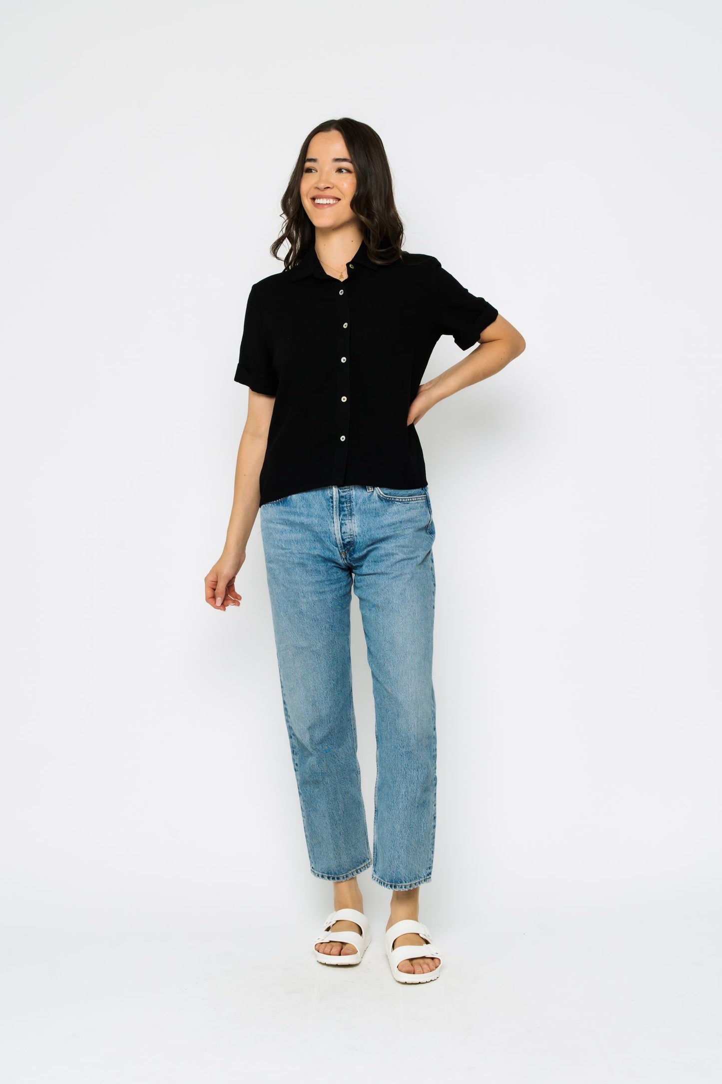 Nina Cuffed Short Sleeve Shirt