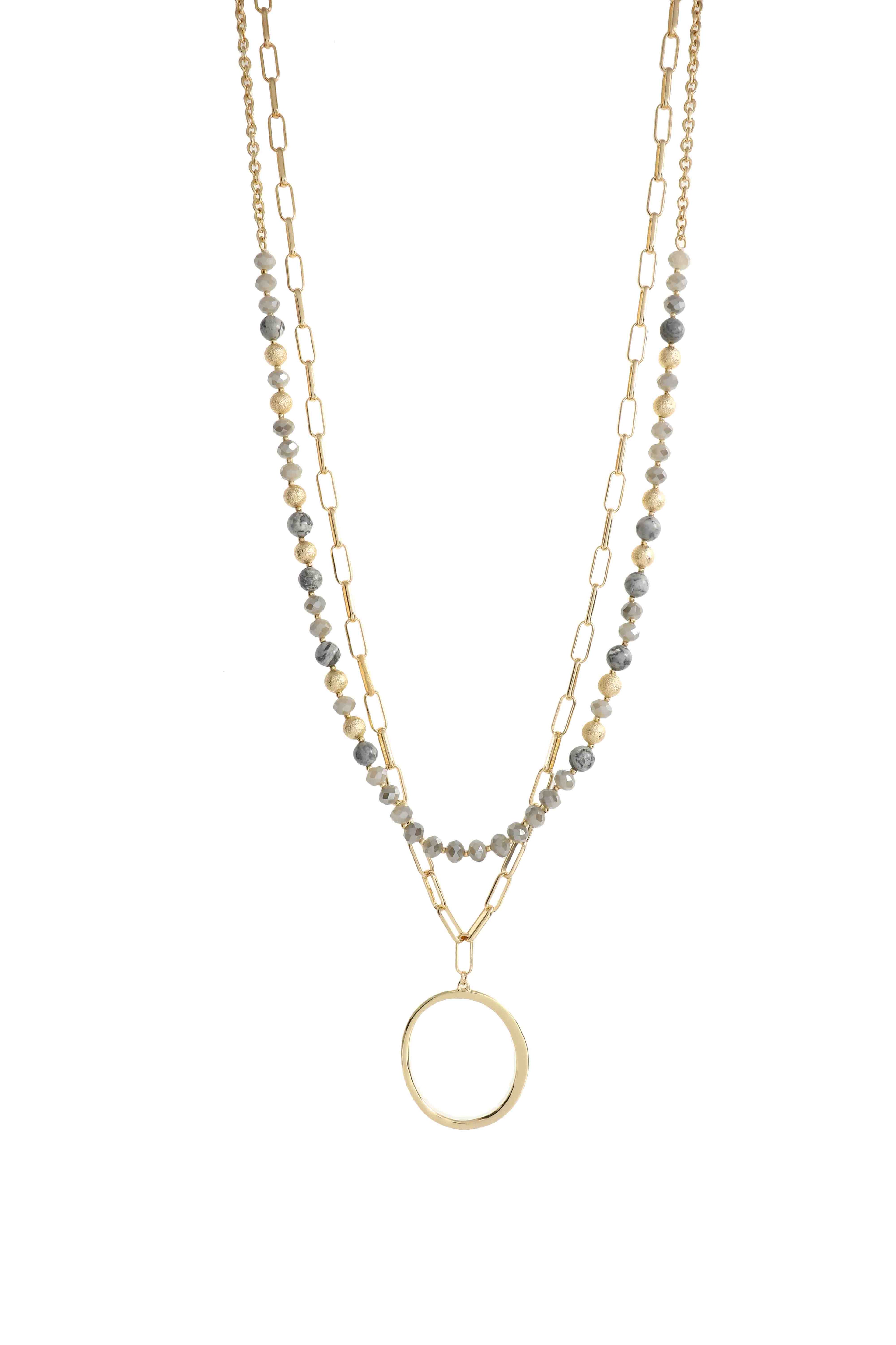 Pendant Glass Bead Fashion Chain Necklace