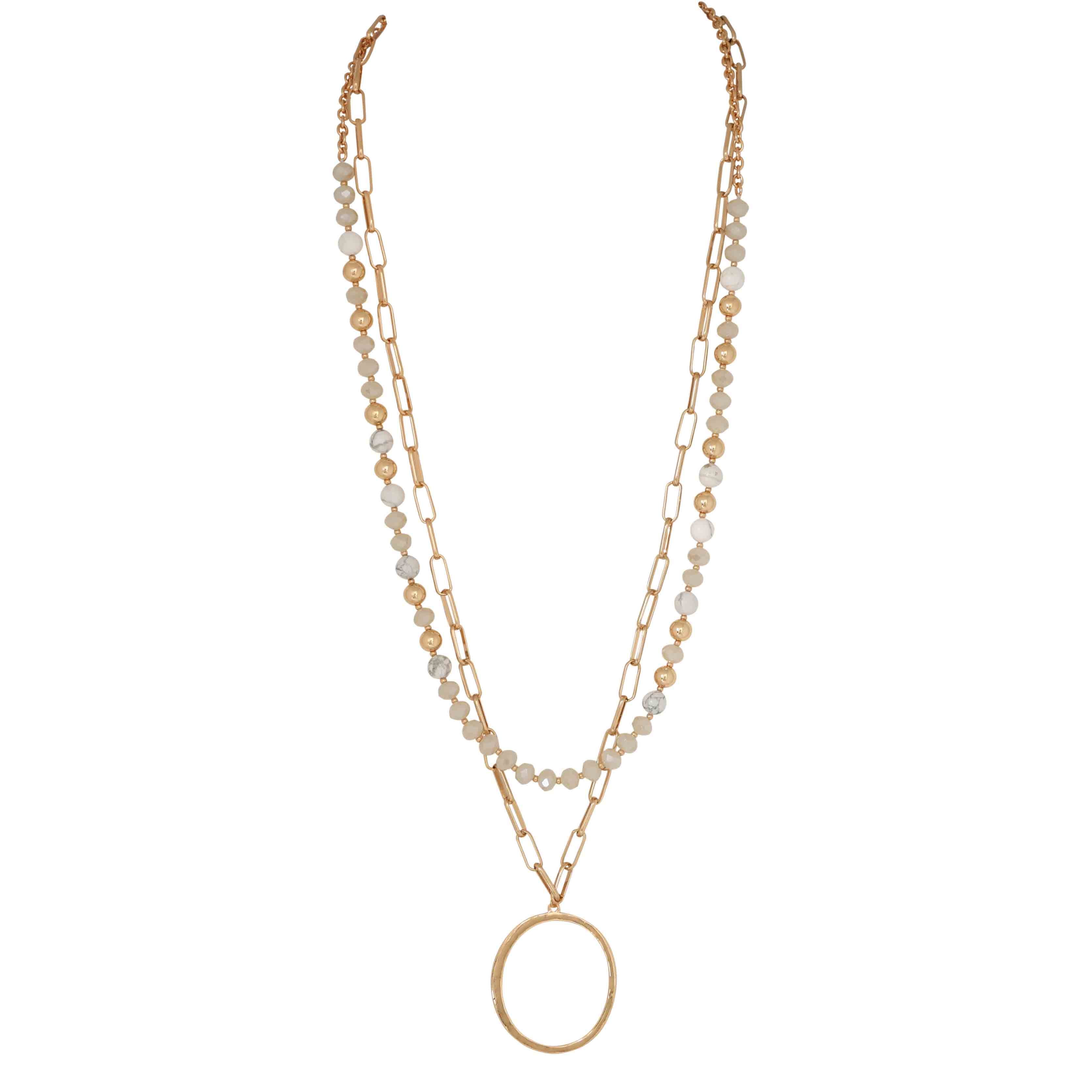 Pendant Glass Bead Fashion Chain Necklace