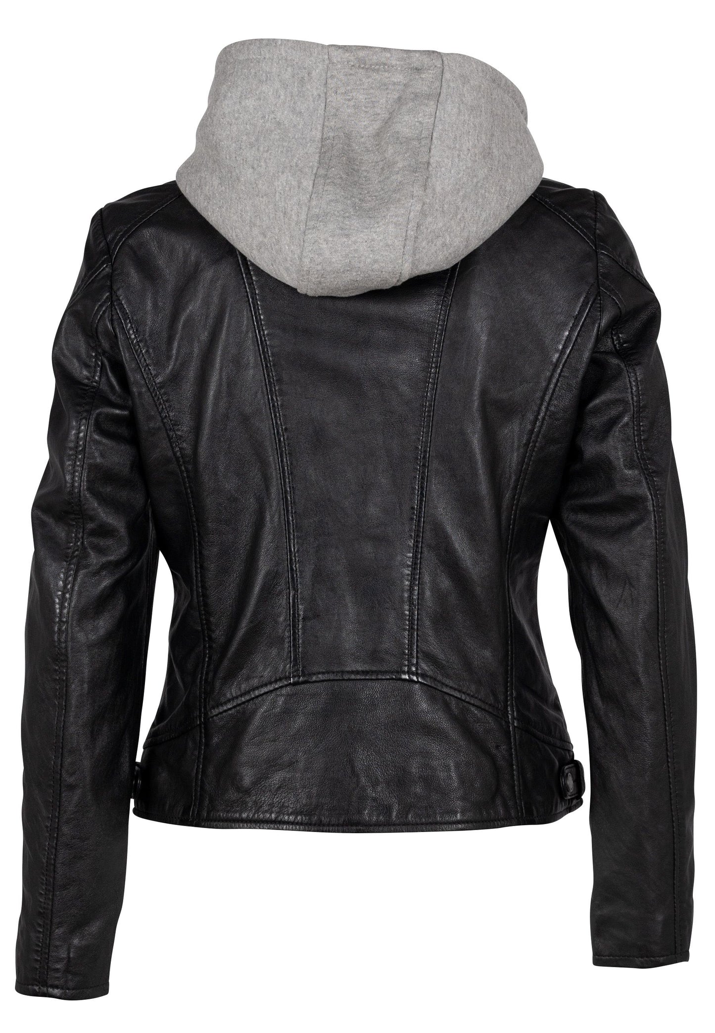 Alice Leather Jacket with Removable Hoodie