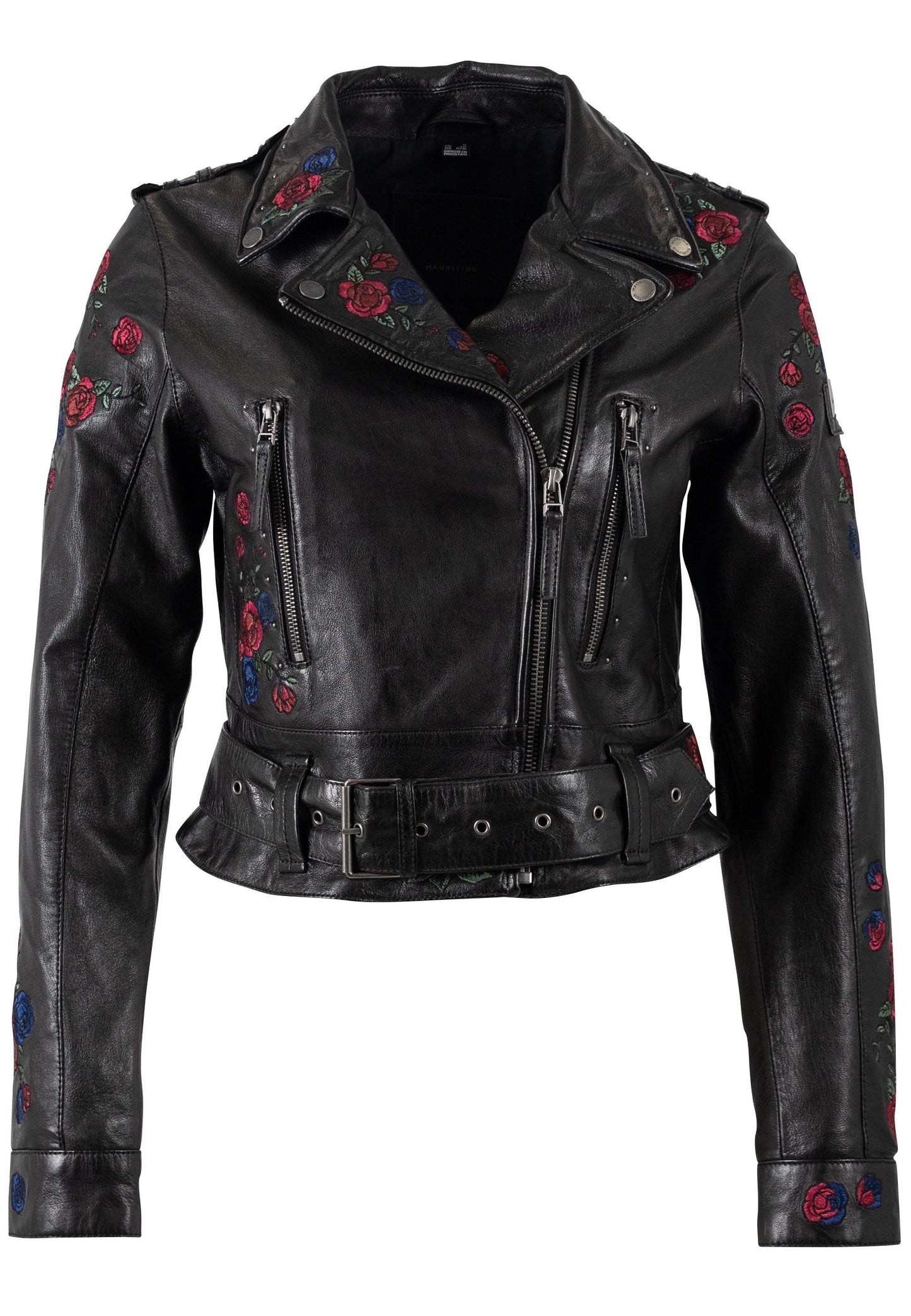 Isabella Floral Embroidered Leather Jacket