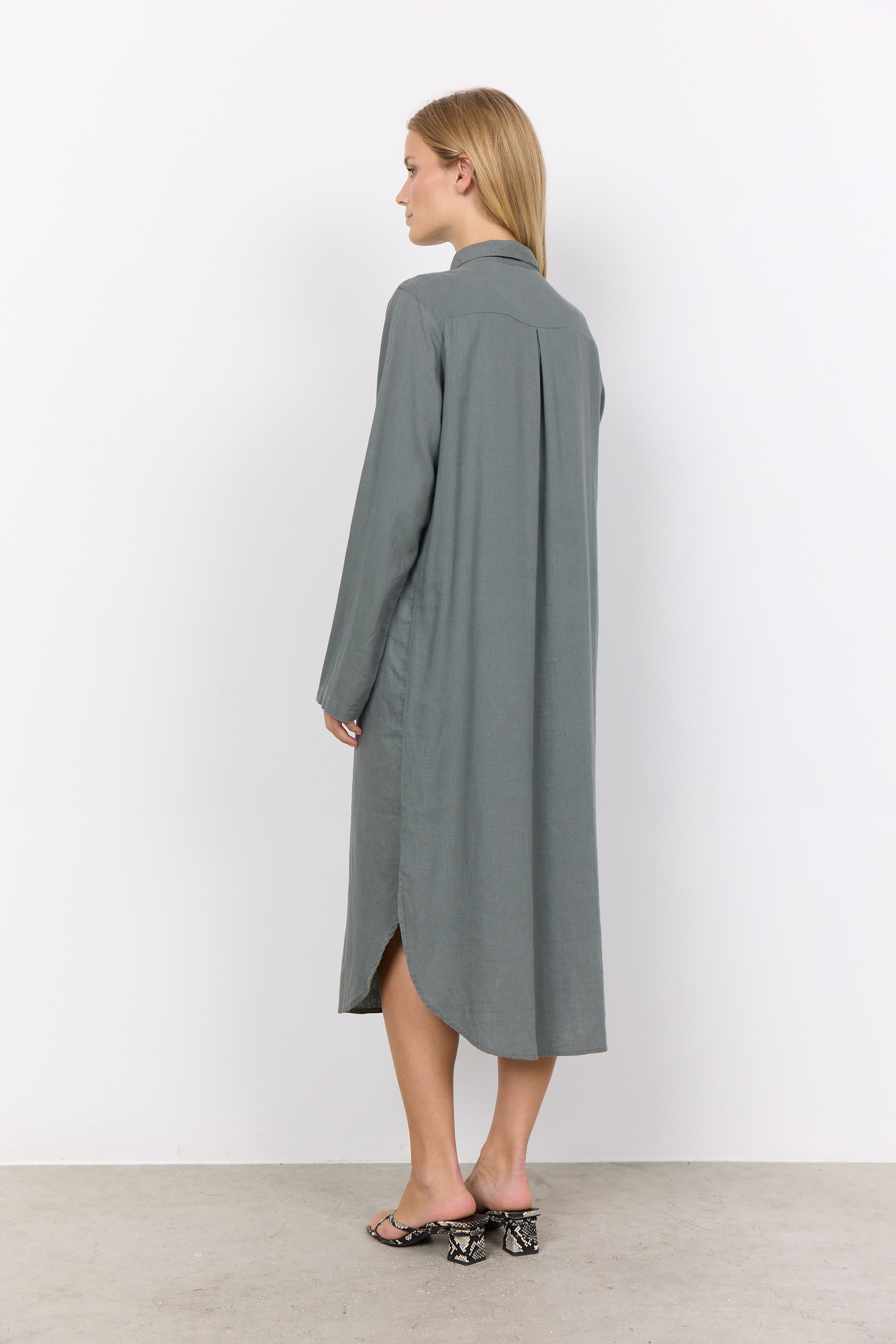 Ina Linen Blend Midi Shirt Dress