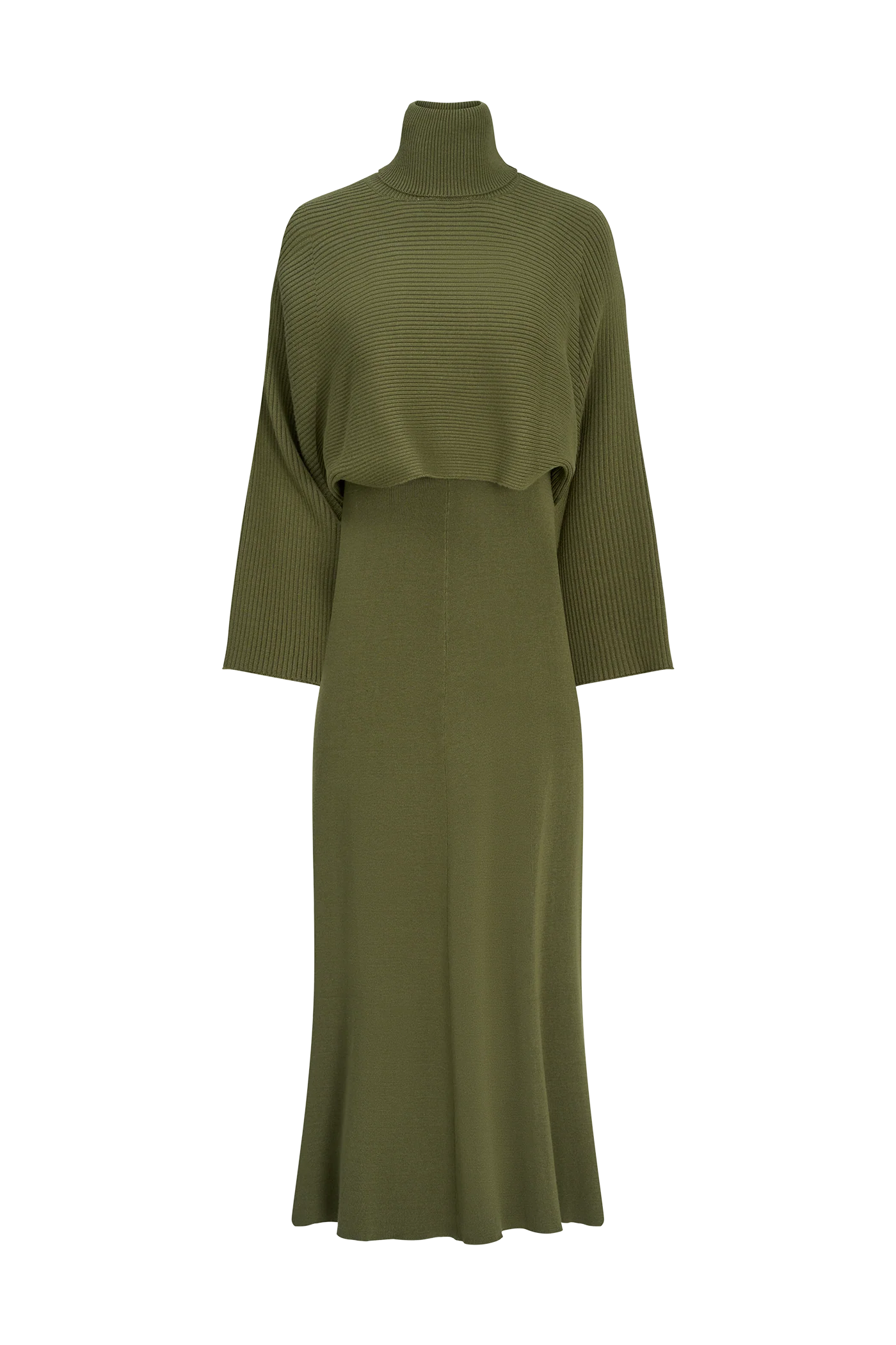 Two-in-One Poncho Sweater Midi Dress