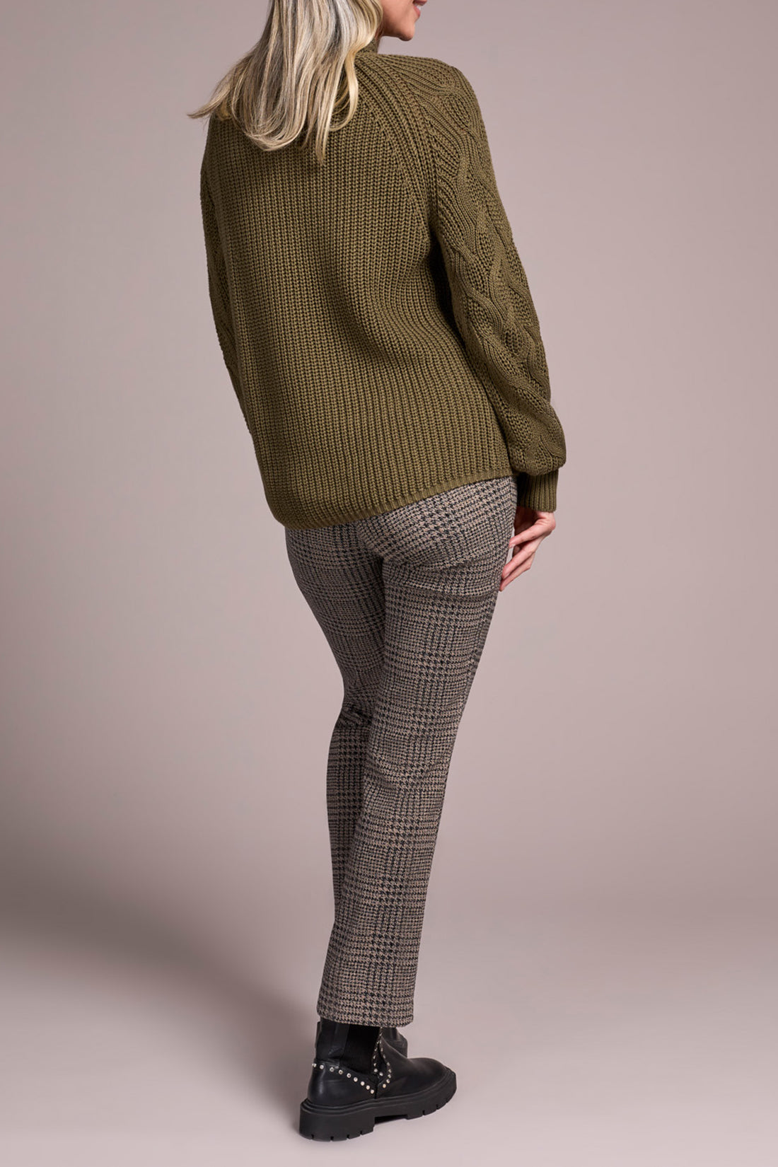 Cable Knit Mock Neck Sweater