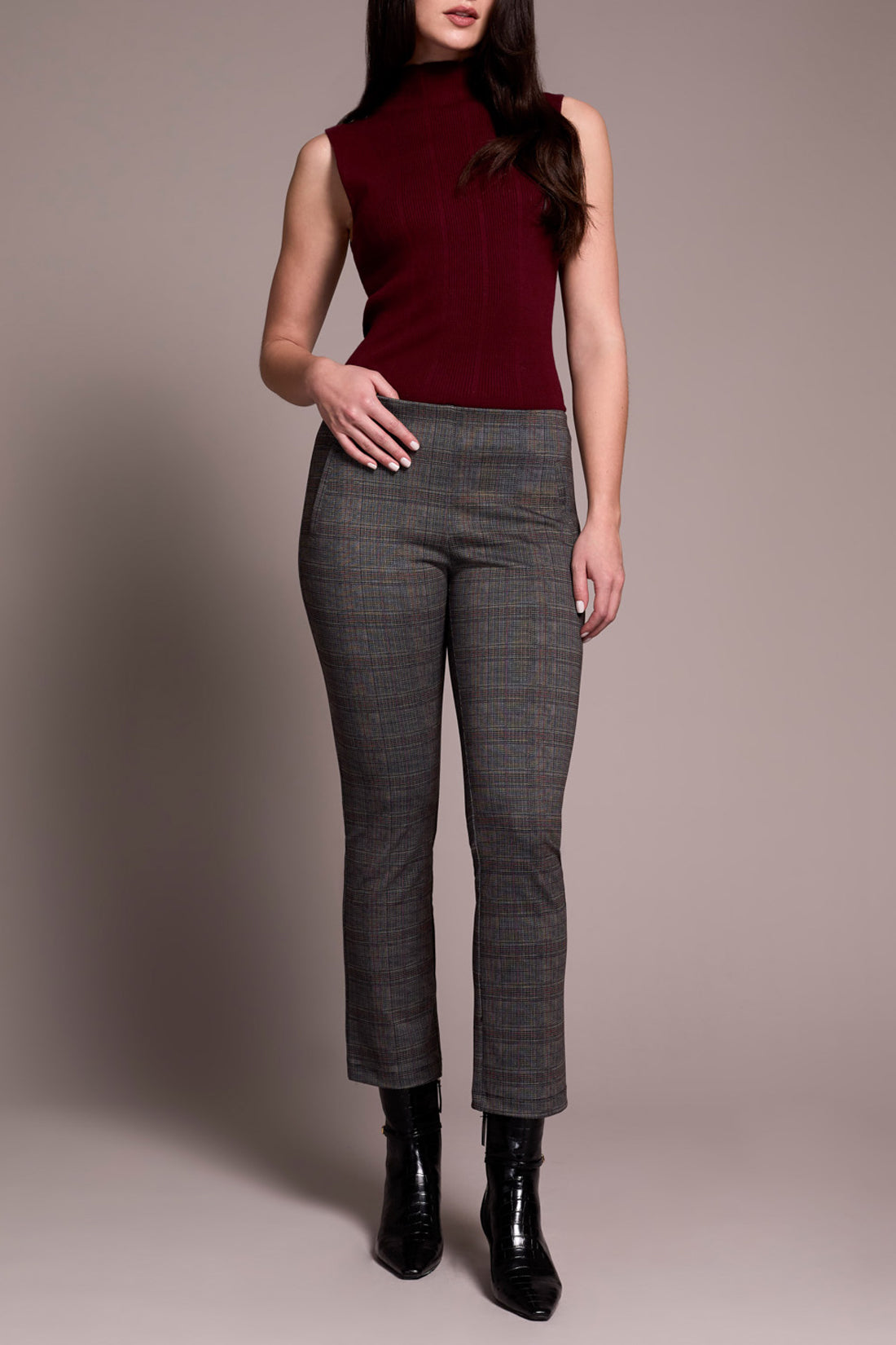 Printed Ponte Pull-On Kick Flare Ankle Pant