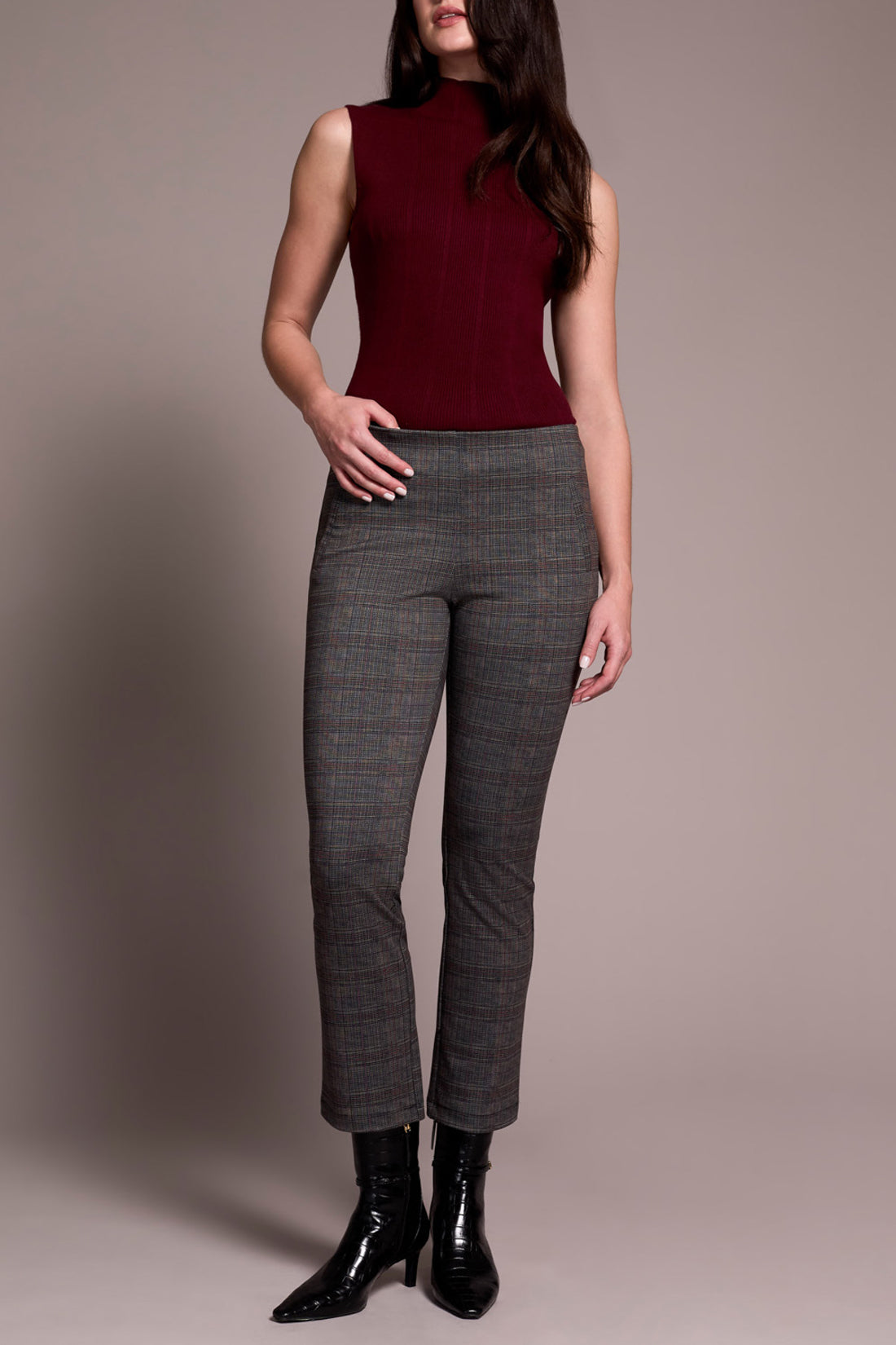 Printed Ponte Pull-On Kick Flare Ankle Pant