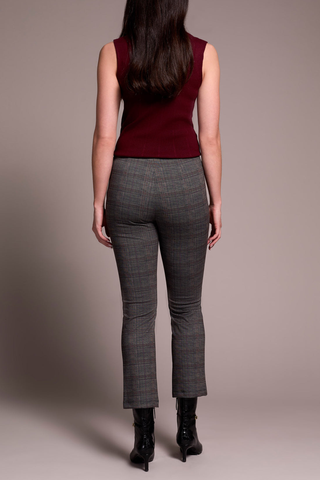 Printed Ponte Pull-On Kick Flare Ankle Pant