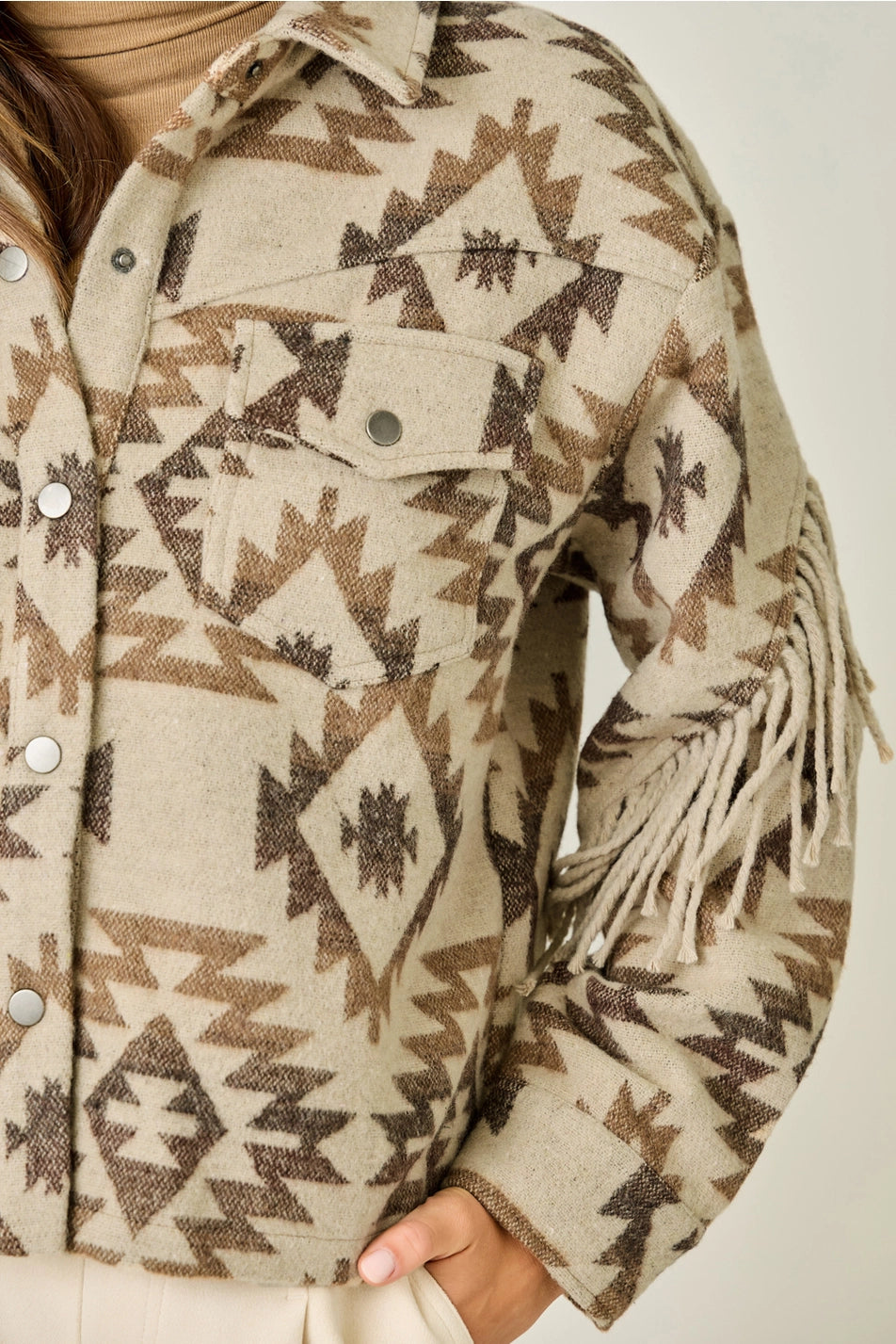 Aztec Fringe Shacket
