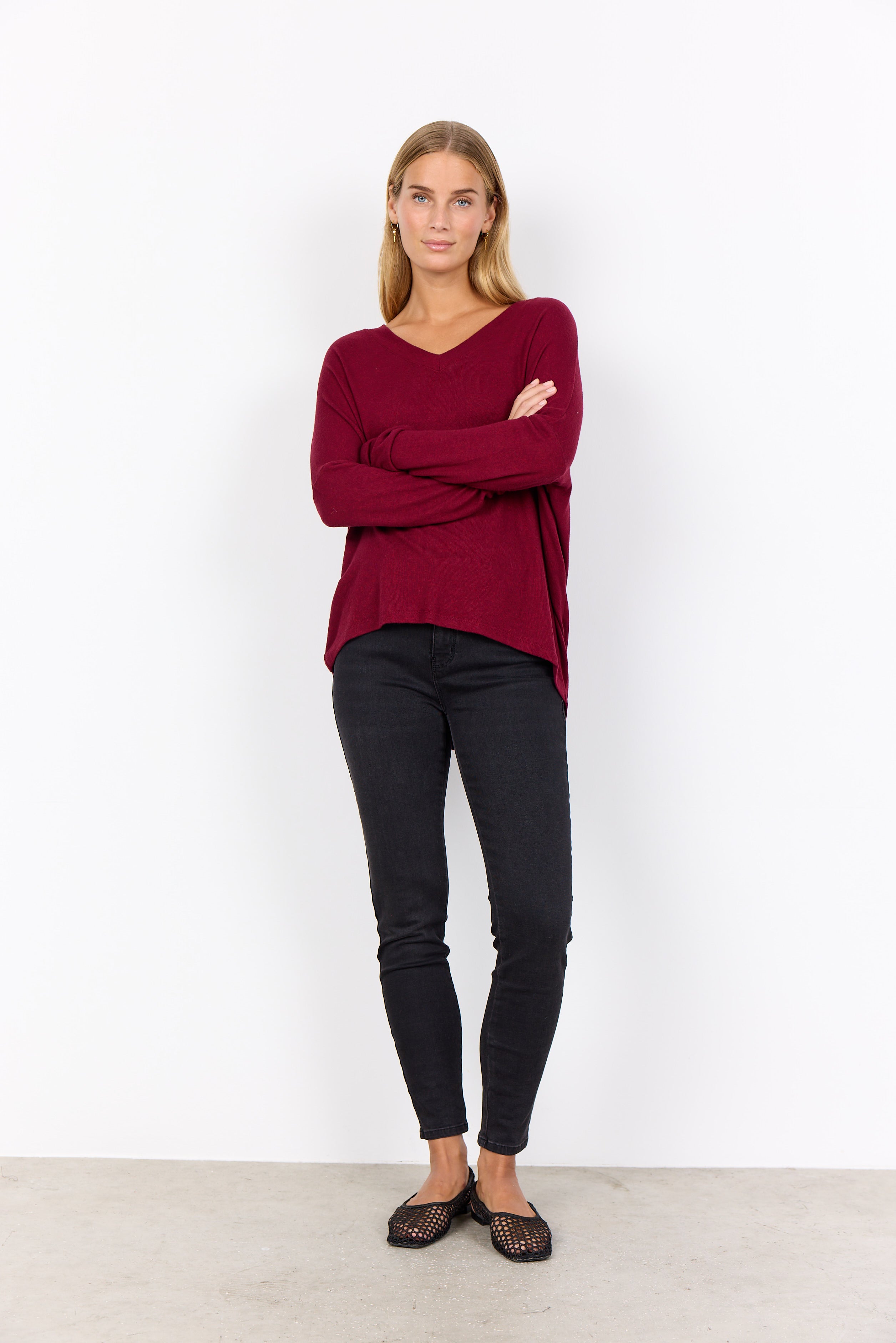 Biara V-Neck Long Sleeve Shirt