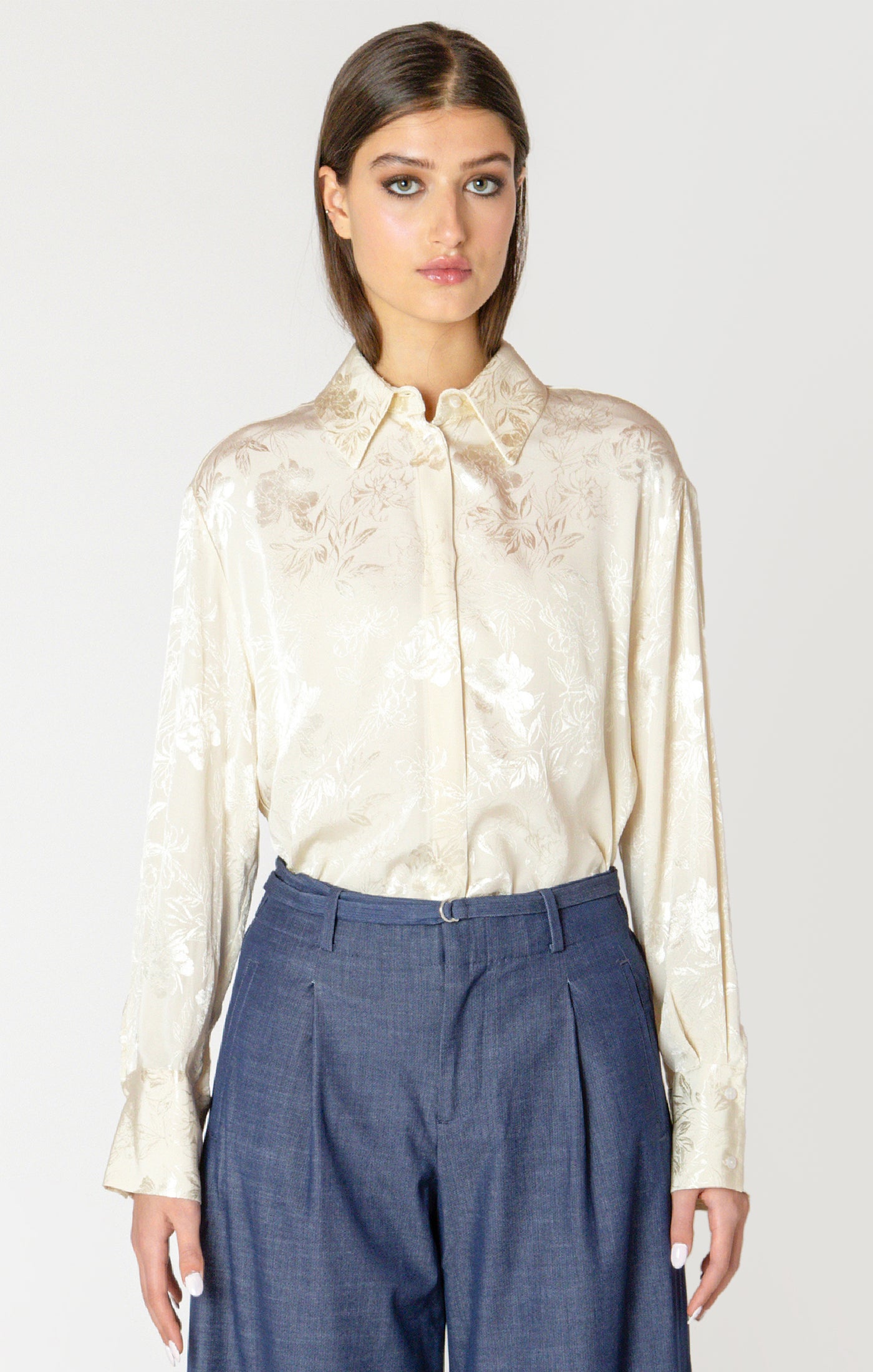 Floral Jacquard Blouse