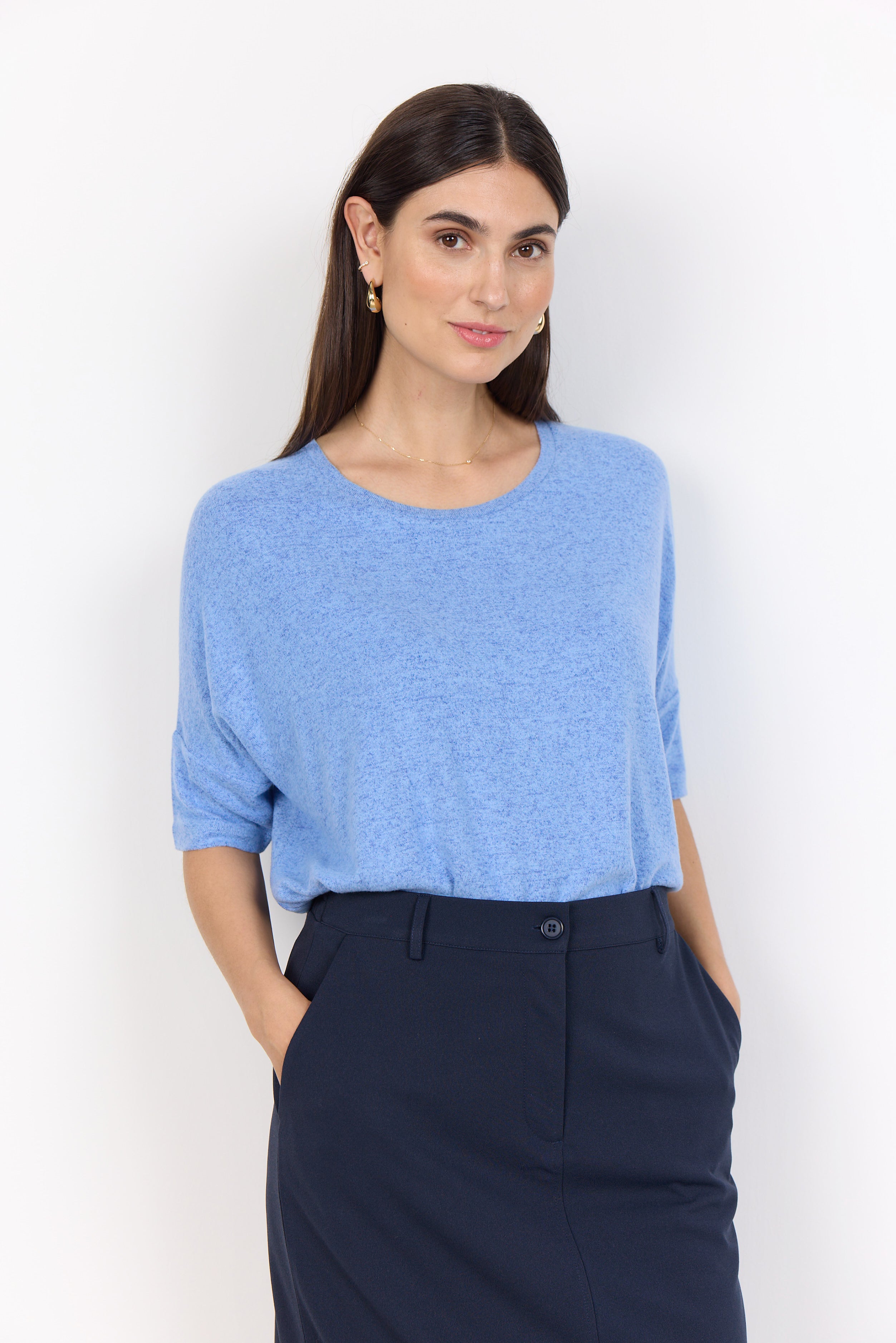 Biara 3/4 Sleeve Round Neck Shirt