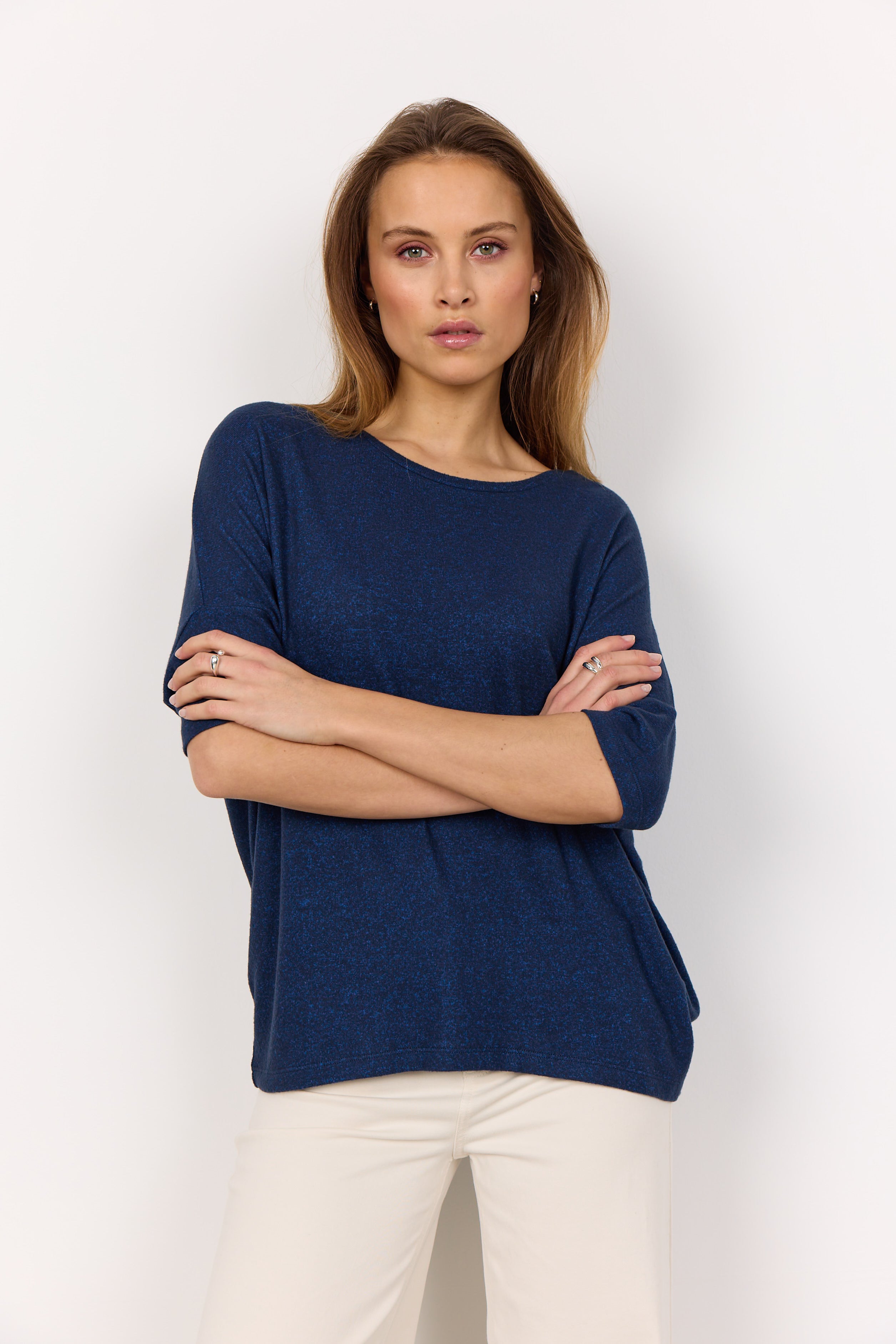 Biara 3/4 Sleeve Round Neck Shirt