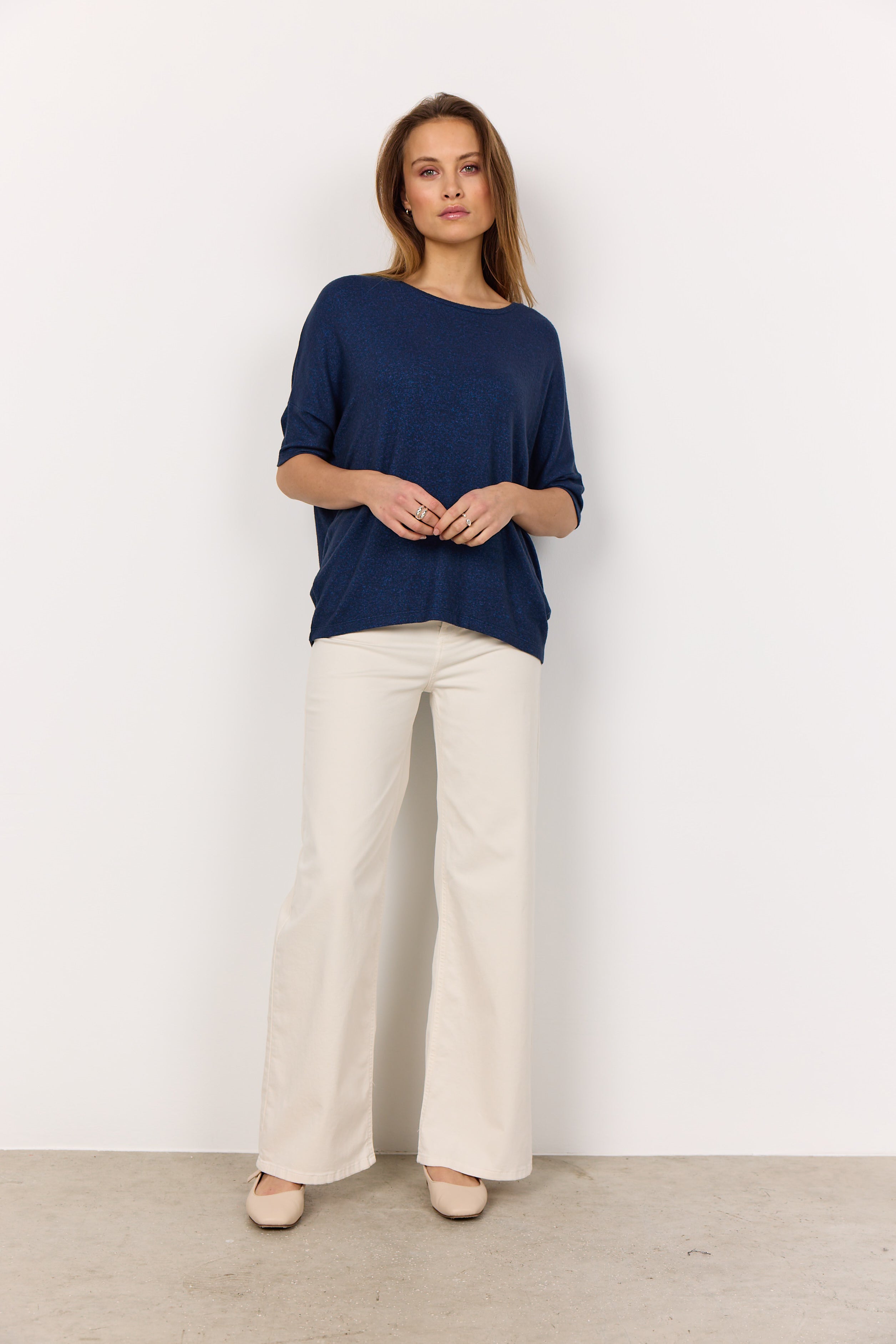 Biara 3/4 Sleeve Round Neck Shirt