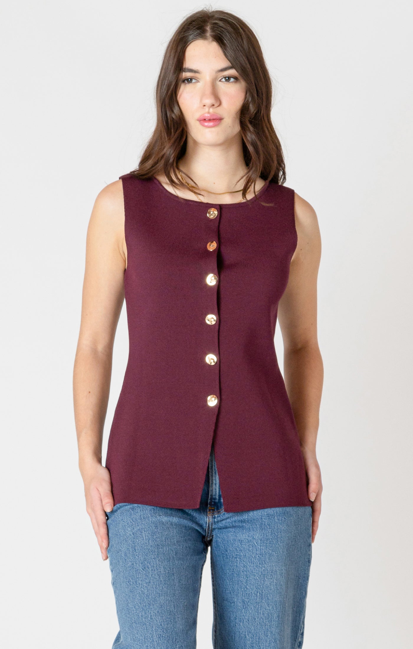 Button Detail Sweater Top
