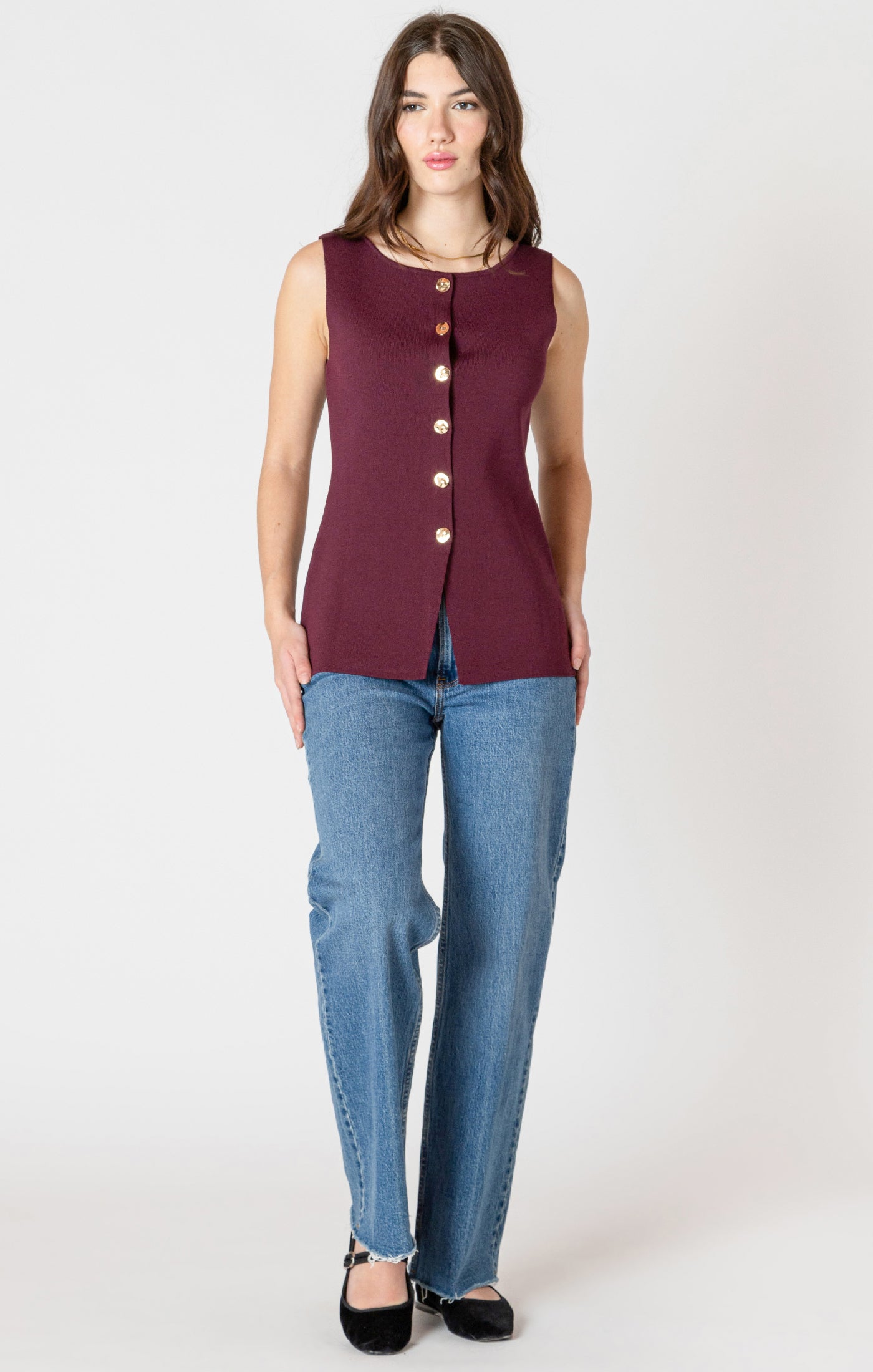 Button Detail Sweater Top