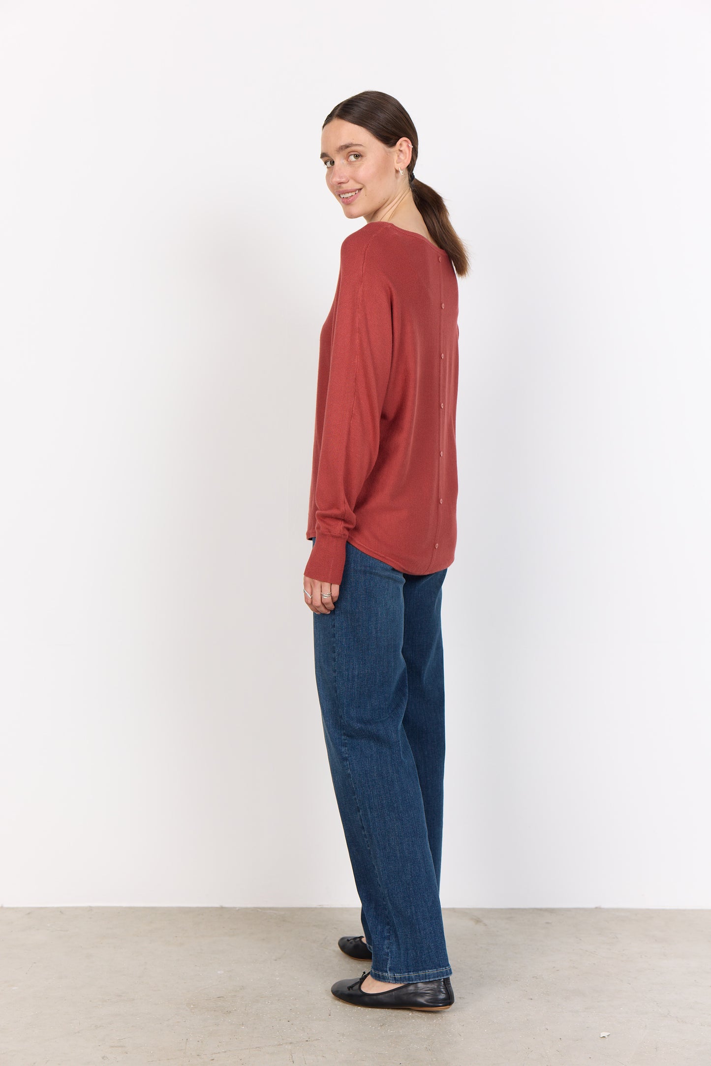 Dollie Back Button Detail Sweater