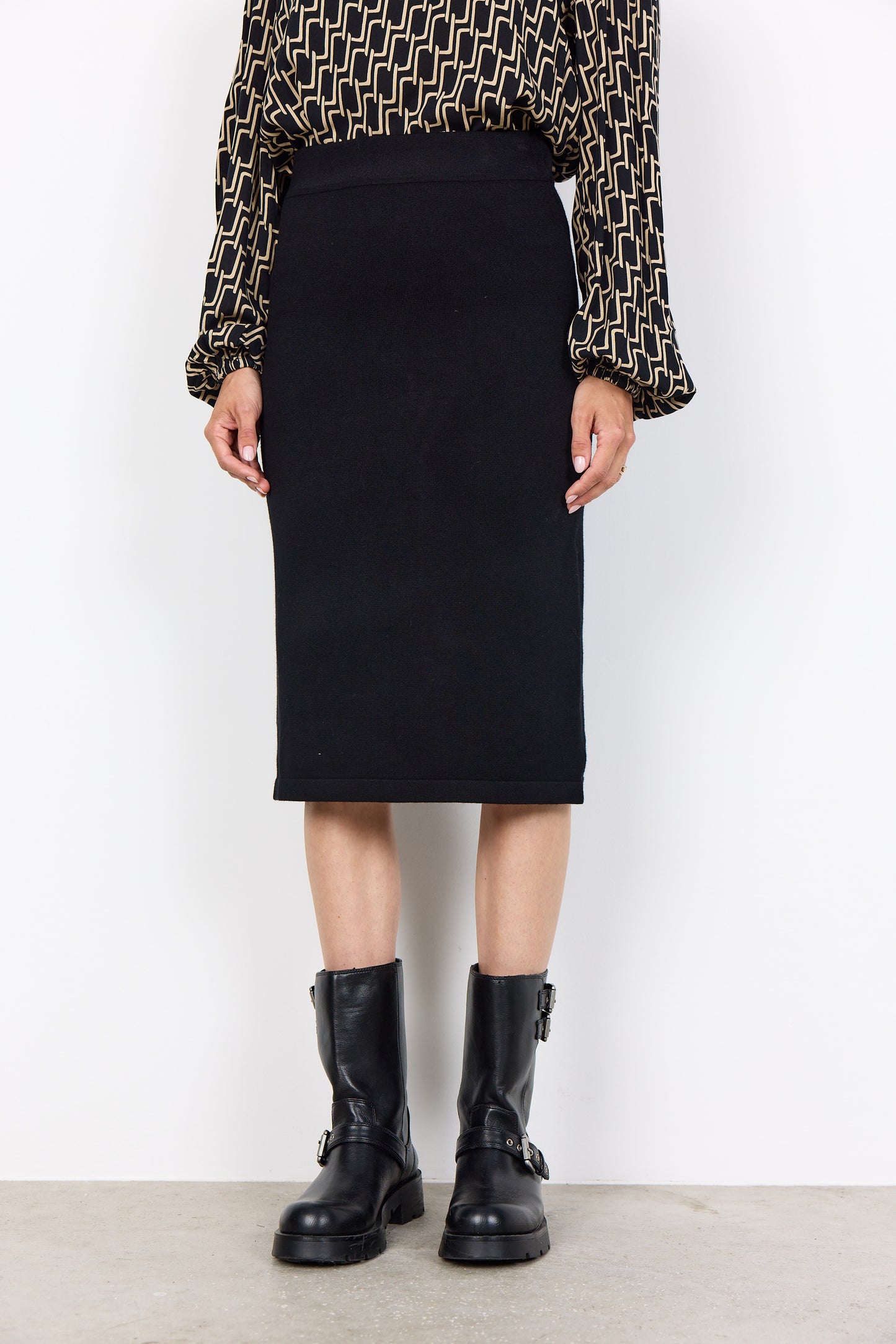 Dollie Knee Length Knit Pencil Skirt