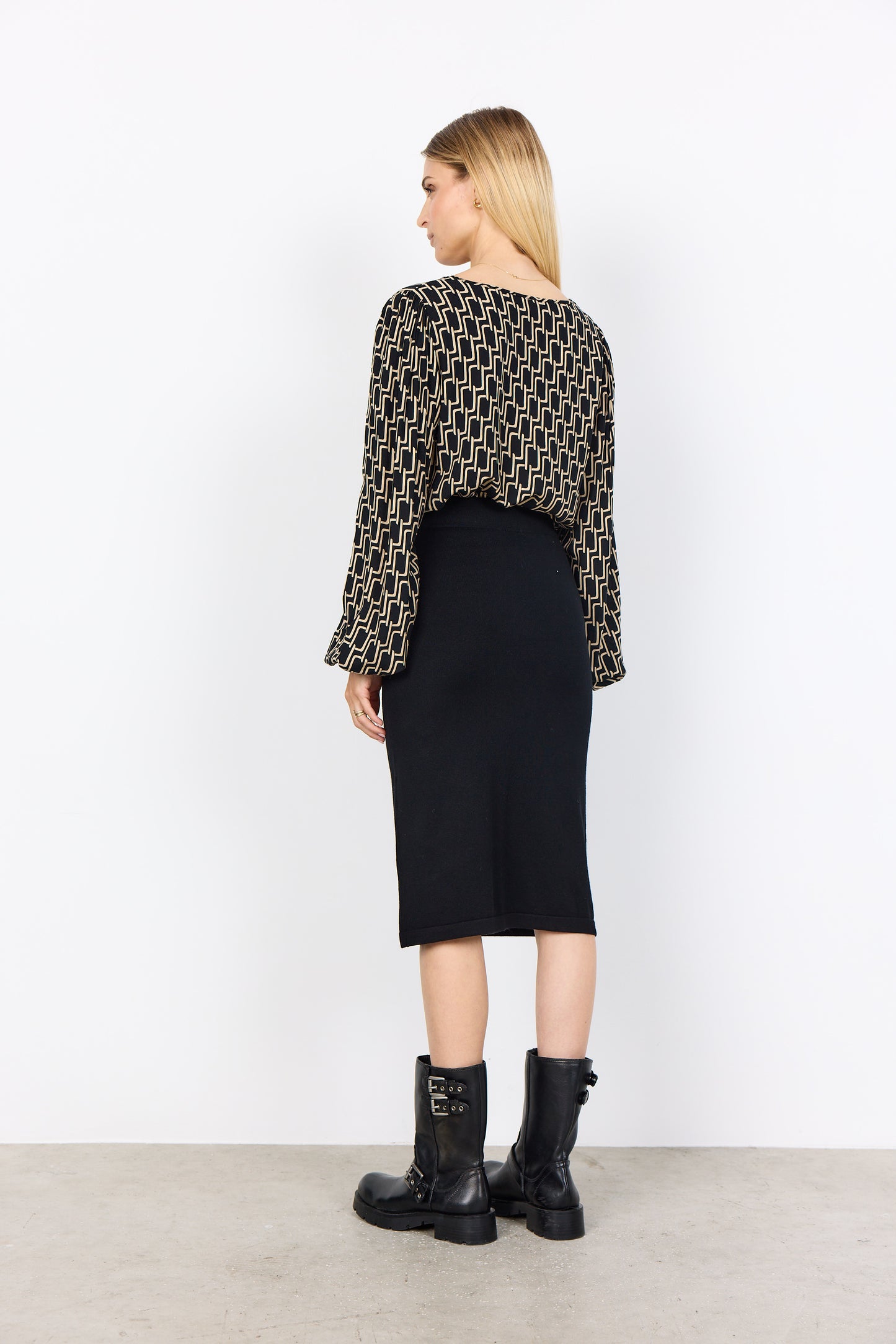 Dollie Knee Length Knit Pencil Skirt