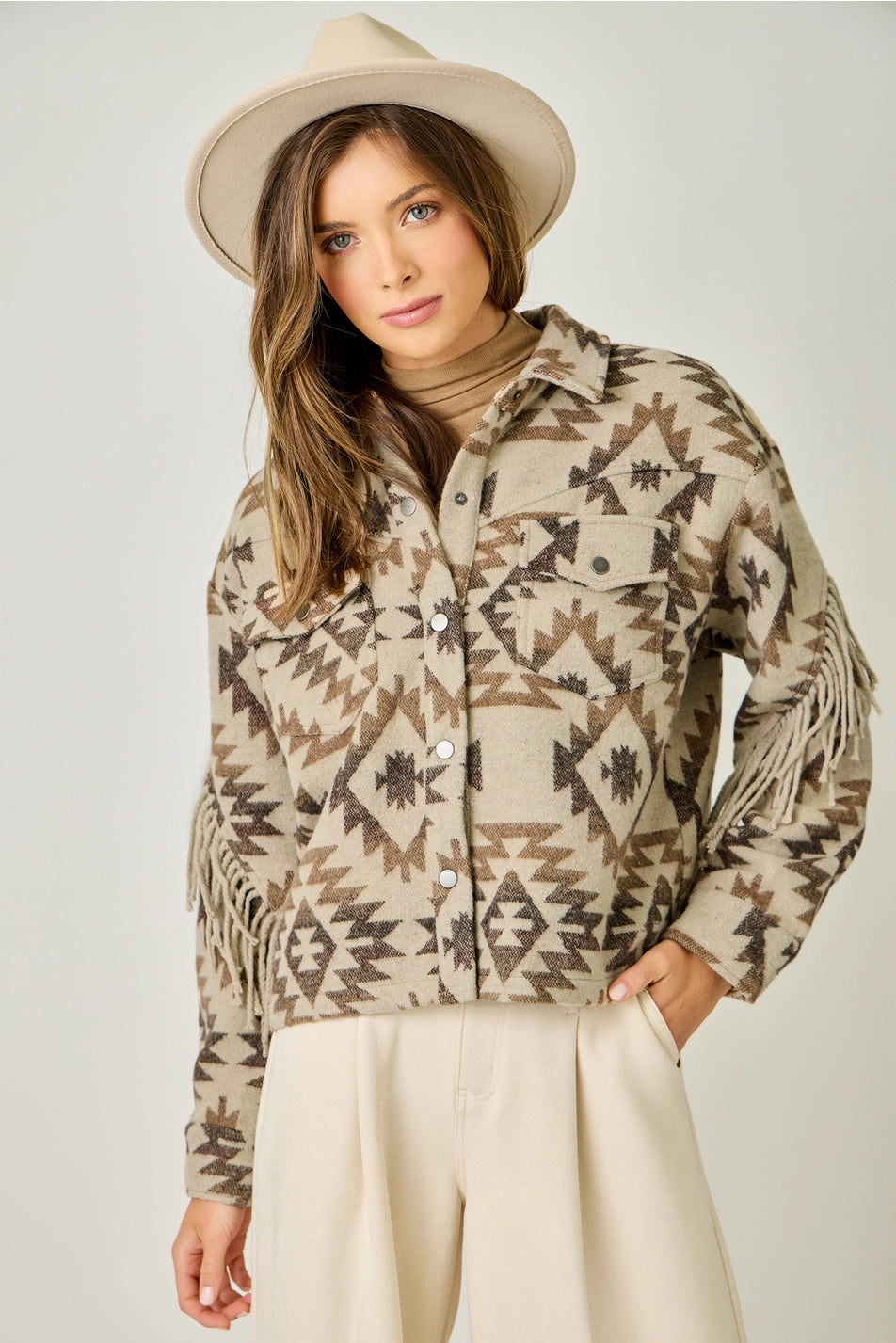 Aztec Fringe Shacket