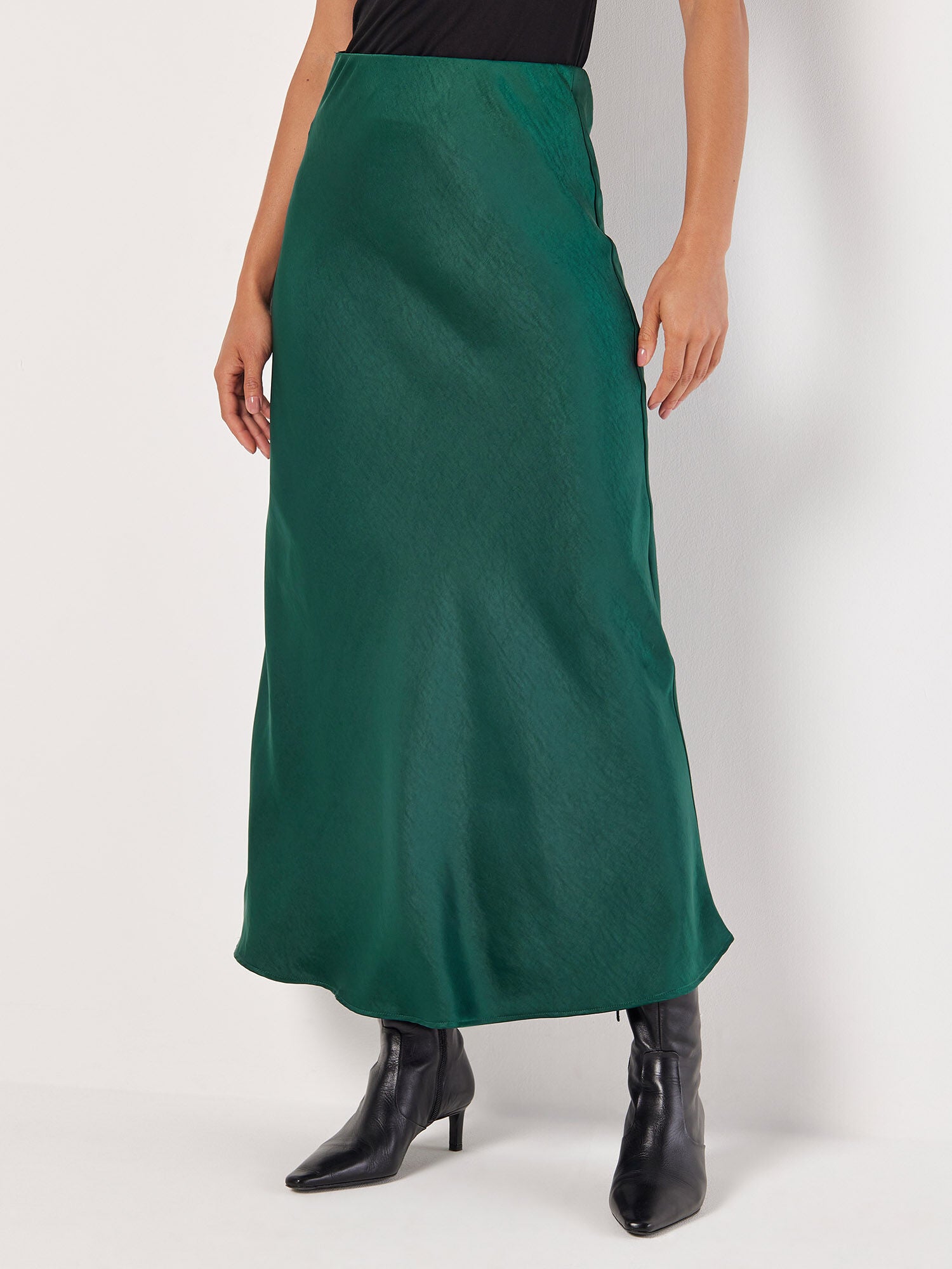 Satin Bias Midi Skirt