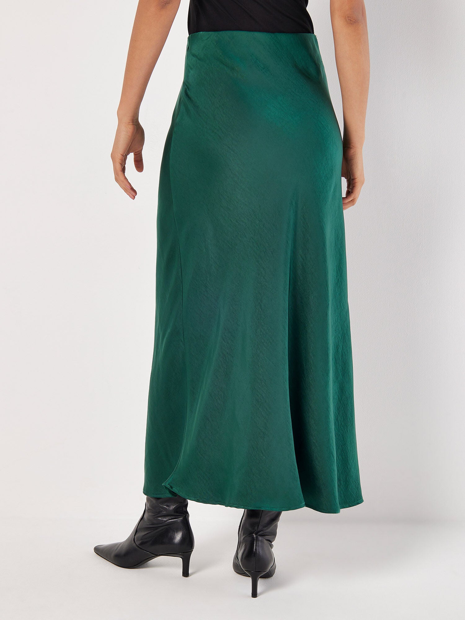 Satin Bias Midi Skirt