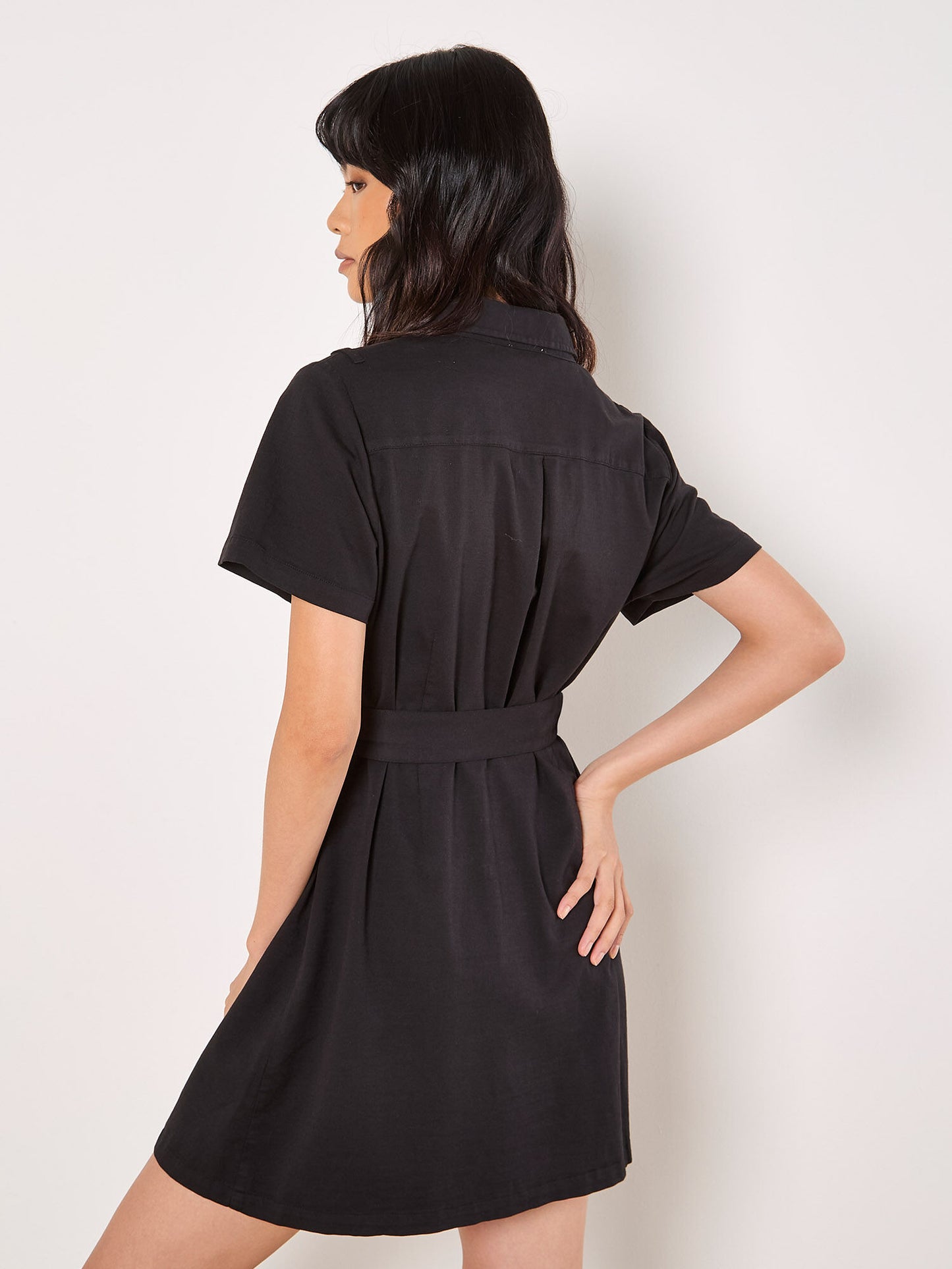 Utility Cargo Belted Mini Dress