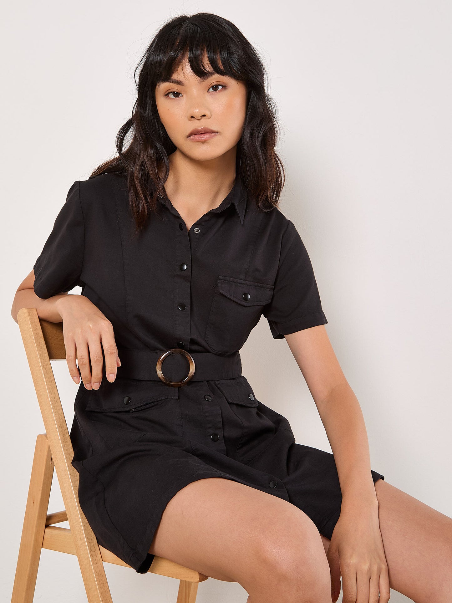 Utility Cargo Belted Mini Dress