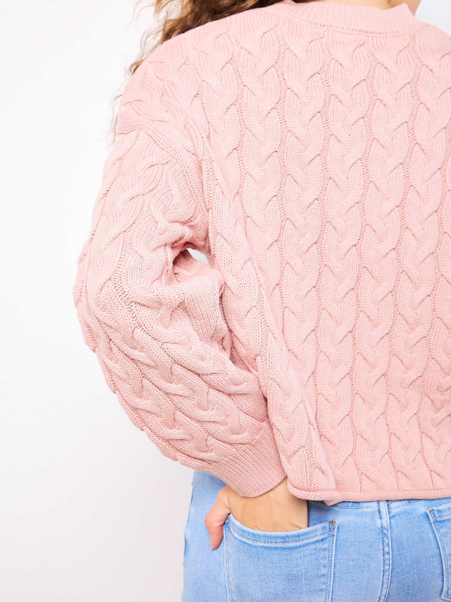 Cotton Blend Cable Knit Jumper