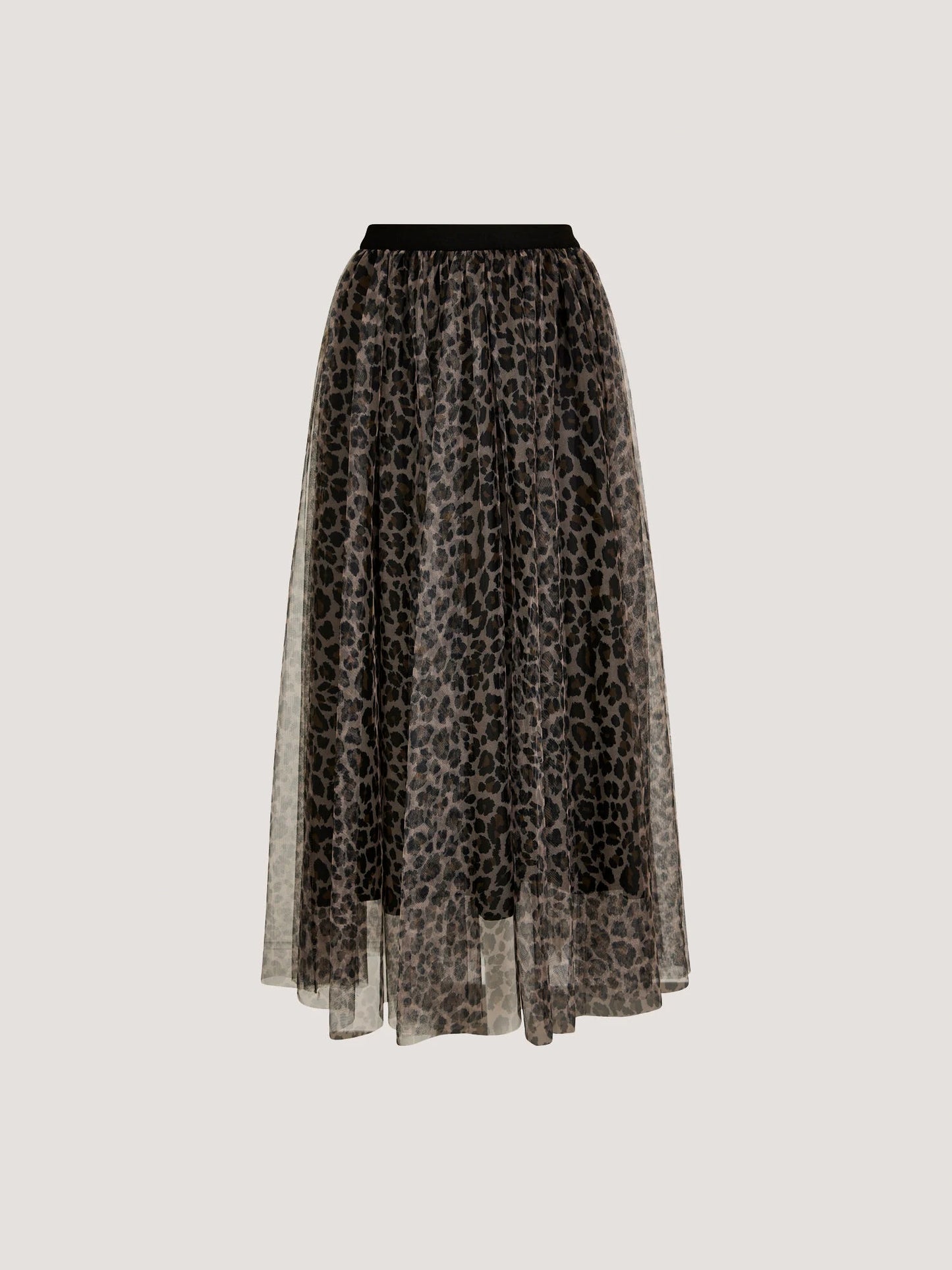 Leopard Tulle Midi Skirt