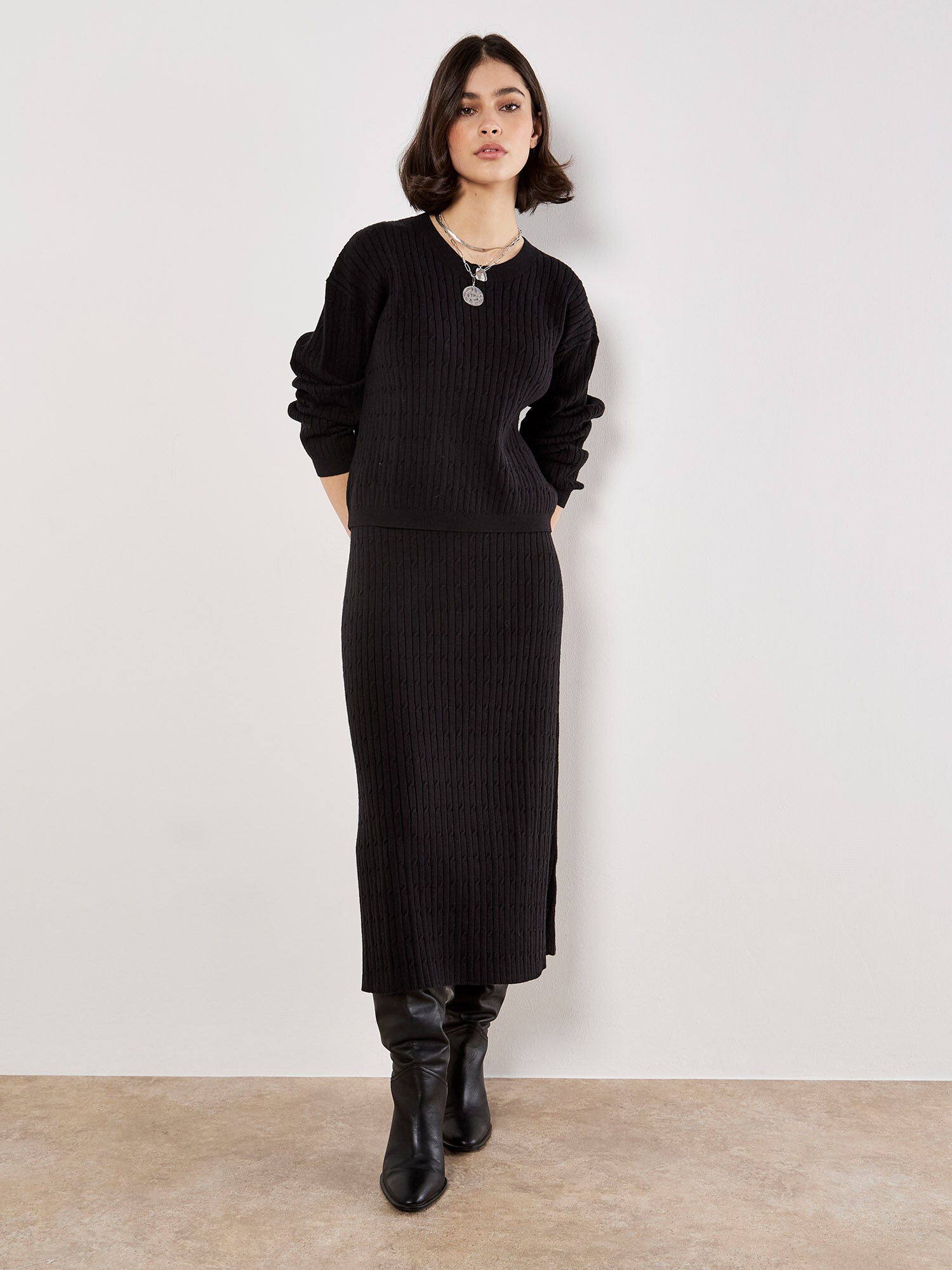 Fine Gauge Cable Batwing Jumper