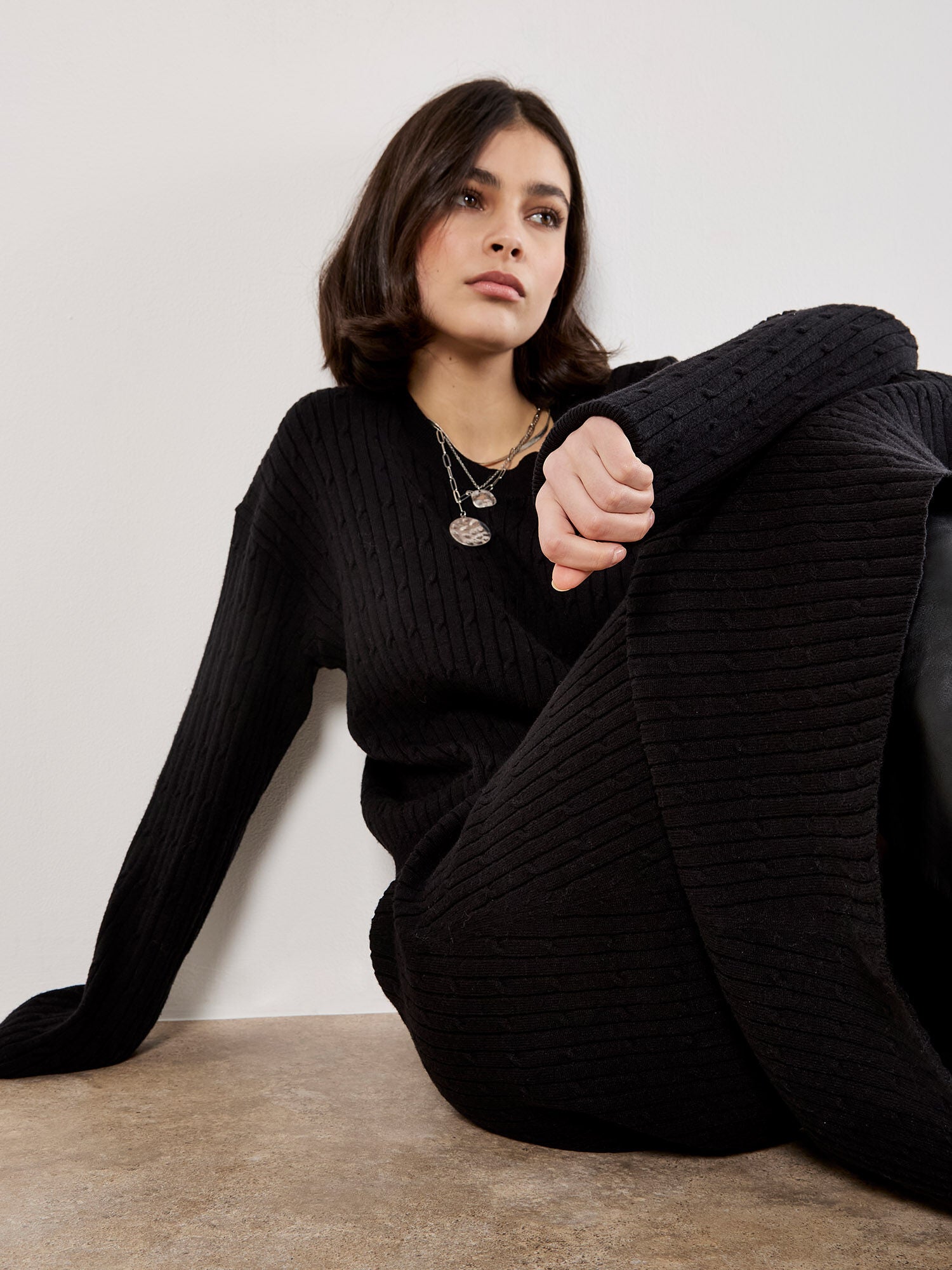 Fine Gauge Cable Batwing Jumper