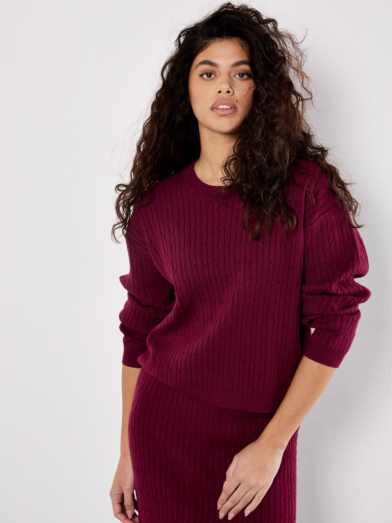 Fine Gauge Cable Batwing Jumper
