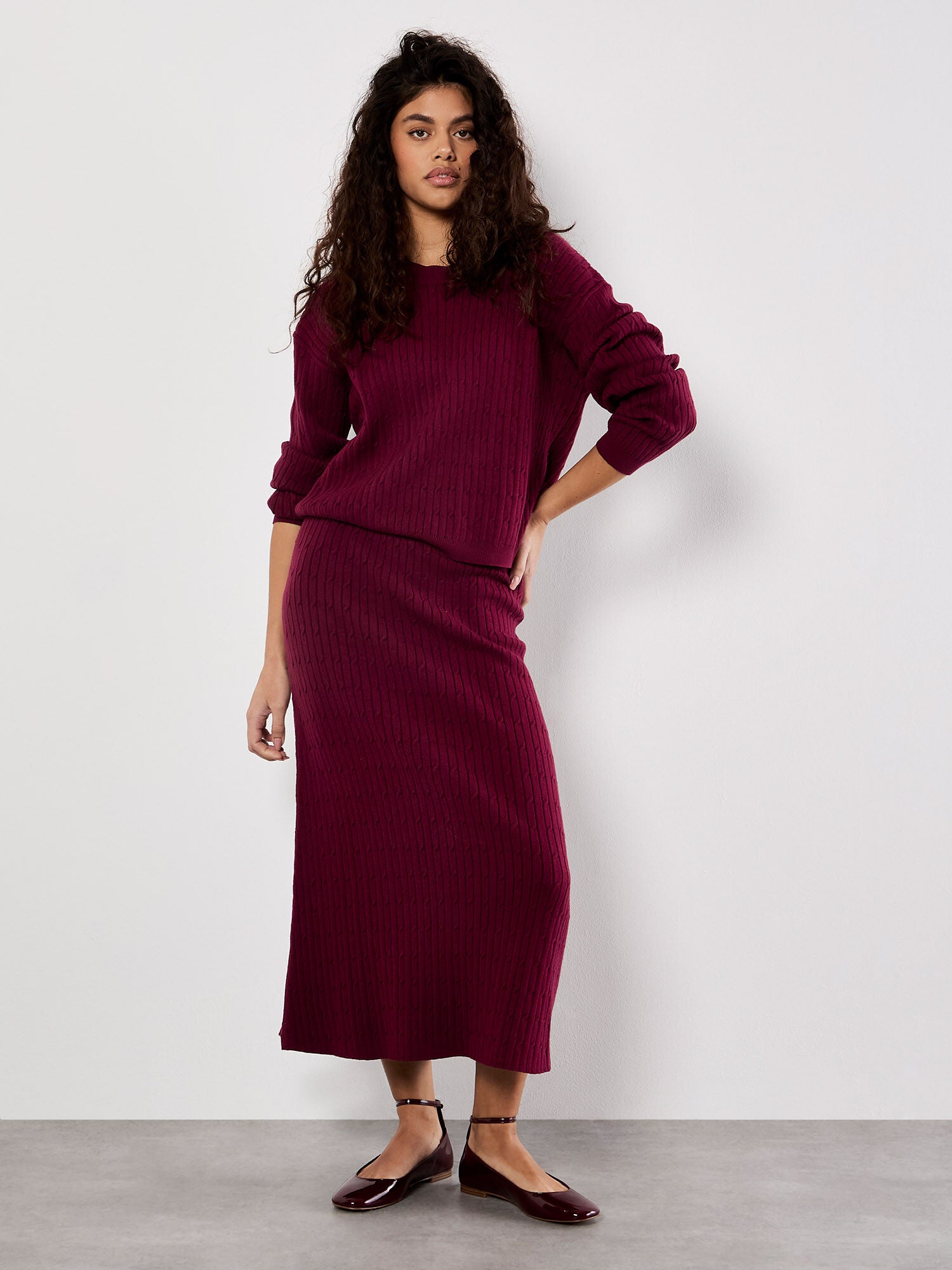 Fine Gauge Cable Batwing Jumper