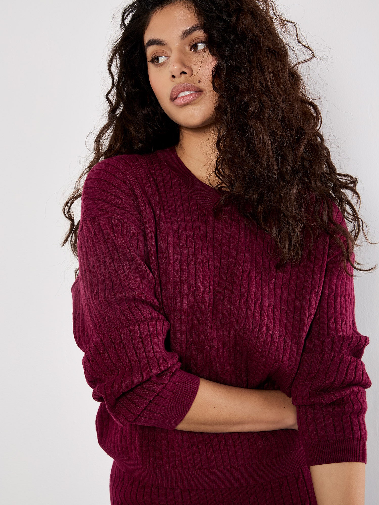 Fine Gauge Cable Batwing Jumper