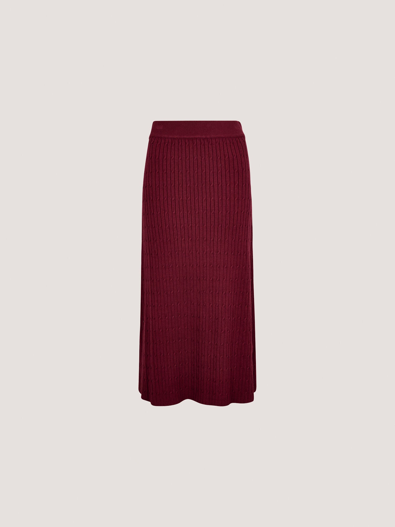 Fine Gauge Cable Knit Midi Skirt