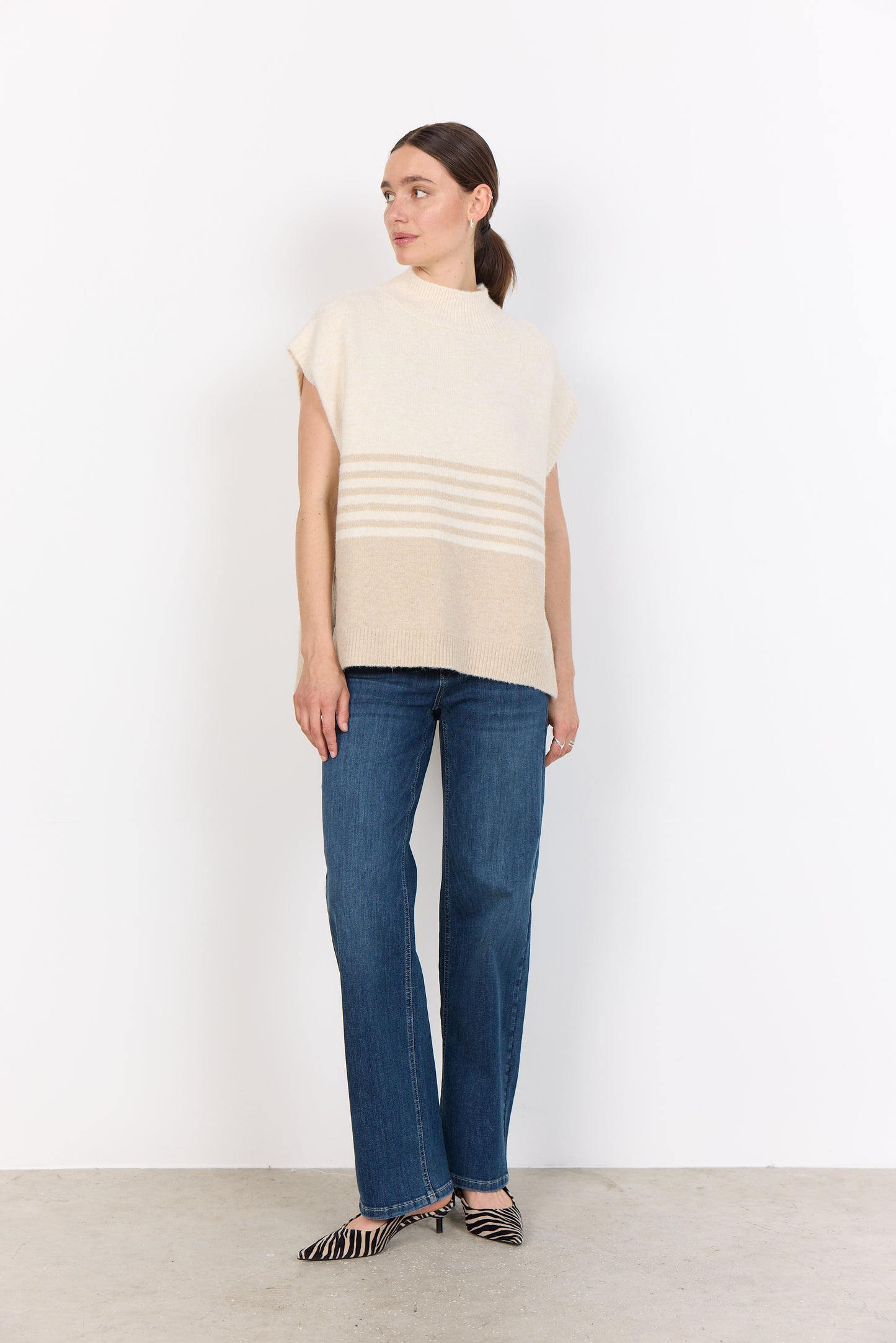 Selvi Striped Oversized Sweater Vest