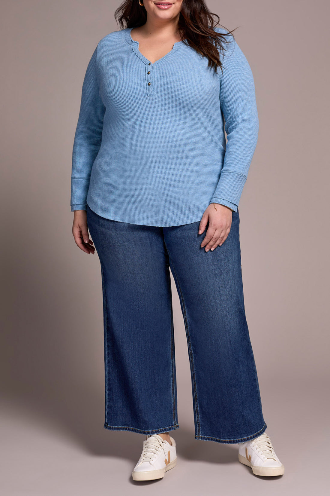 Henley Top with Buttons | Plus