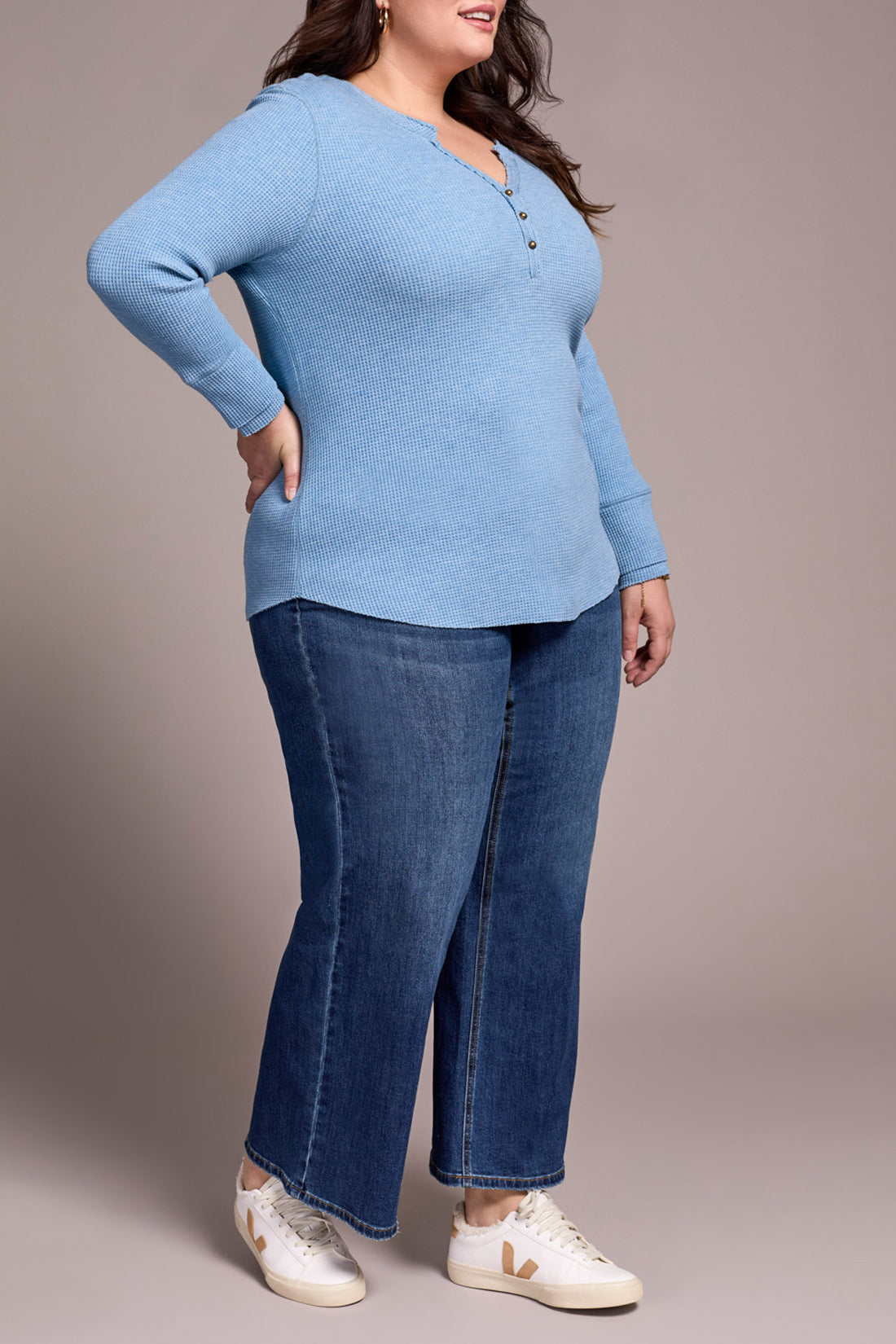 Henley Top with Buttons | Plus