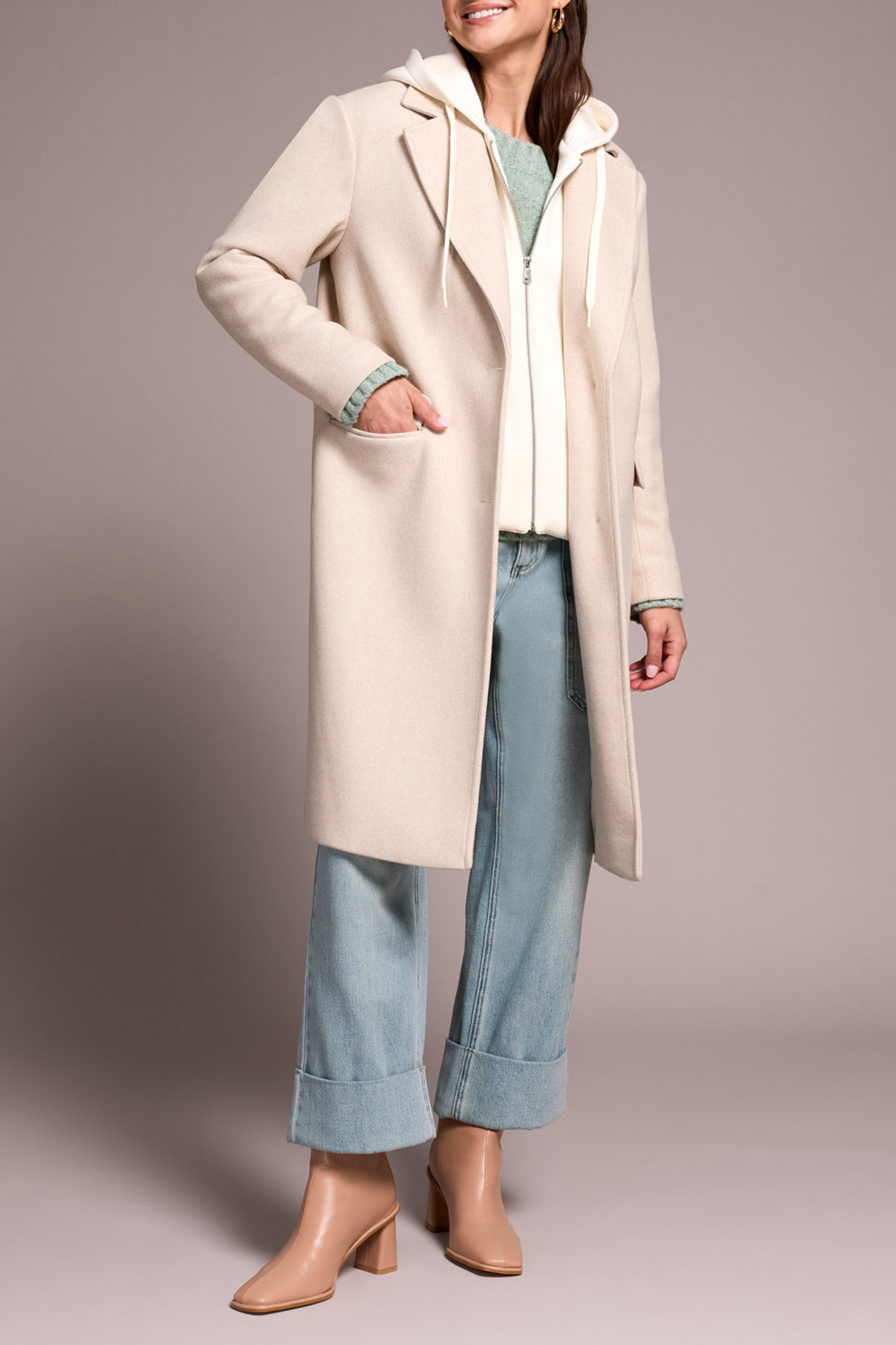 Trench Coat with Fooler Hoodie