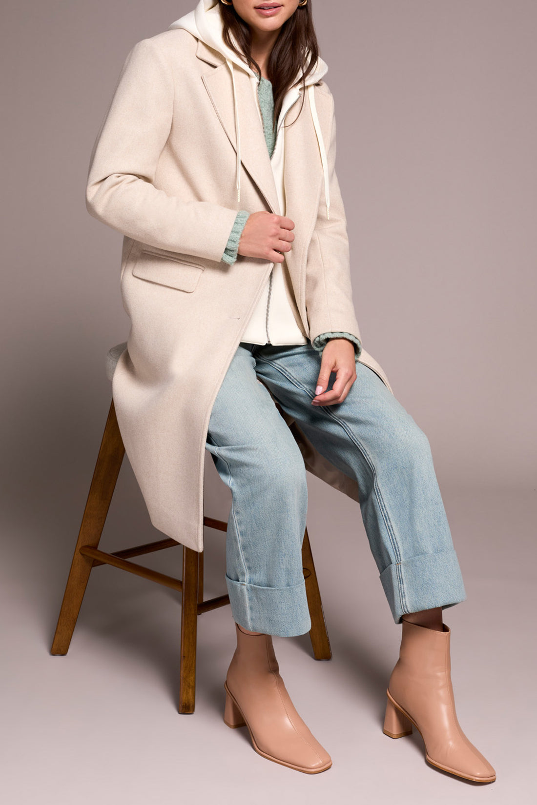 Trench Coat with Fooler Hoodie