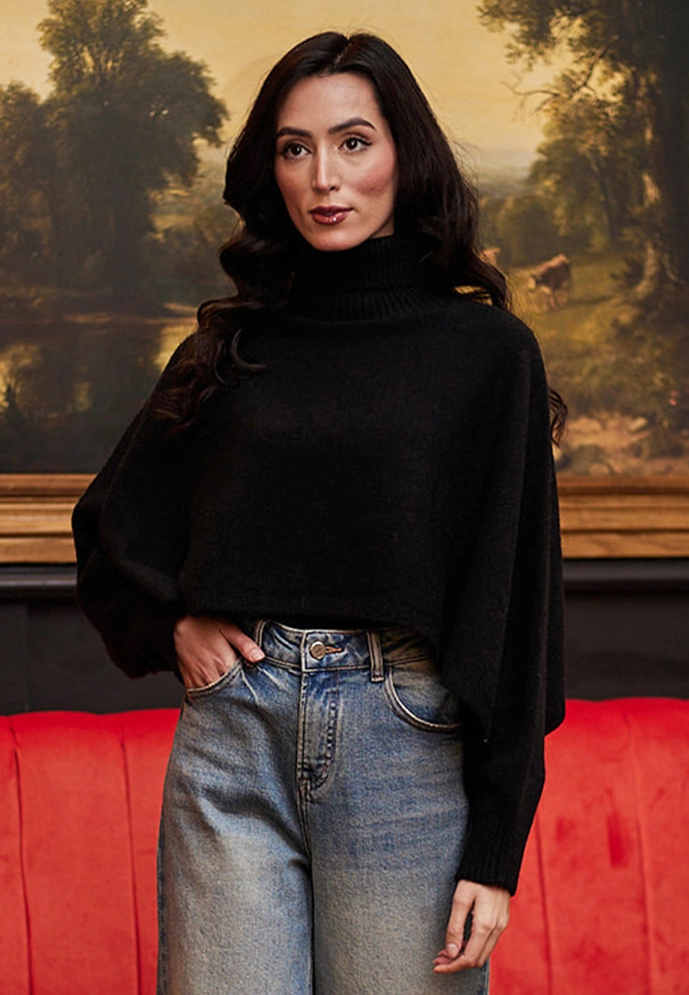 Solihull Turtle Neck Cropped Knit Jumper