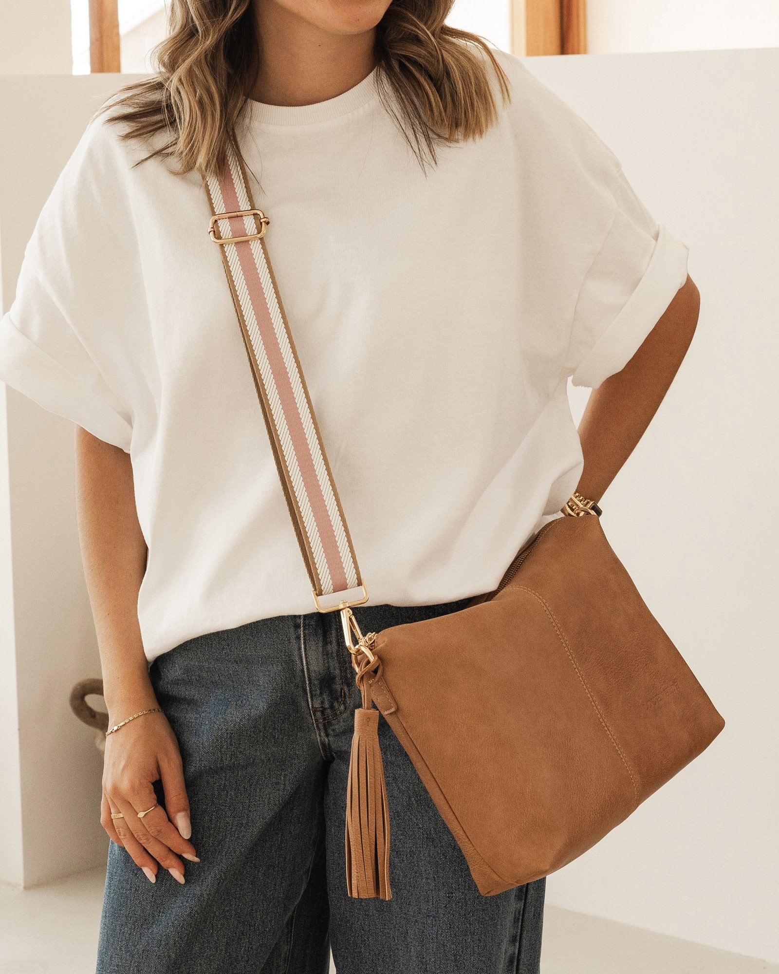 Daisy Stripe Crossbody Bag