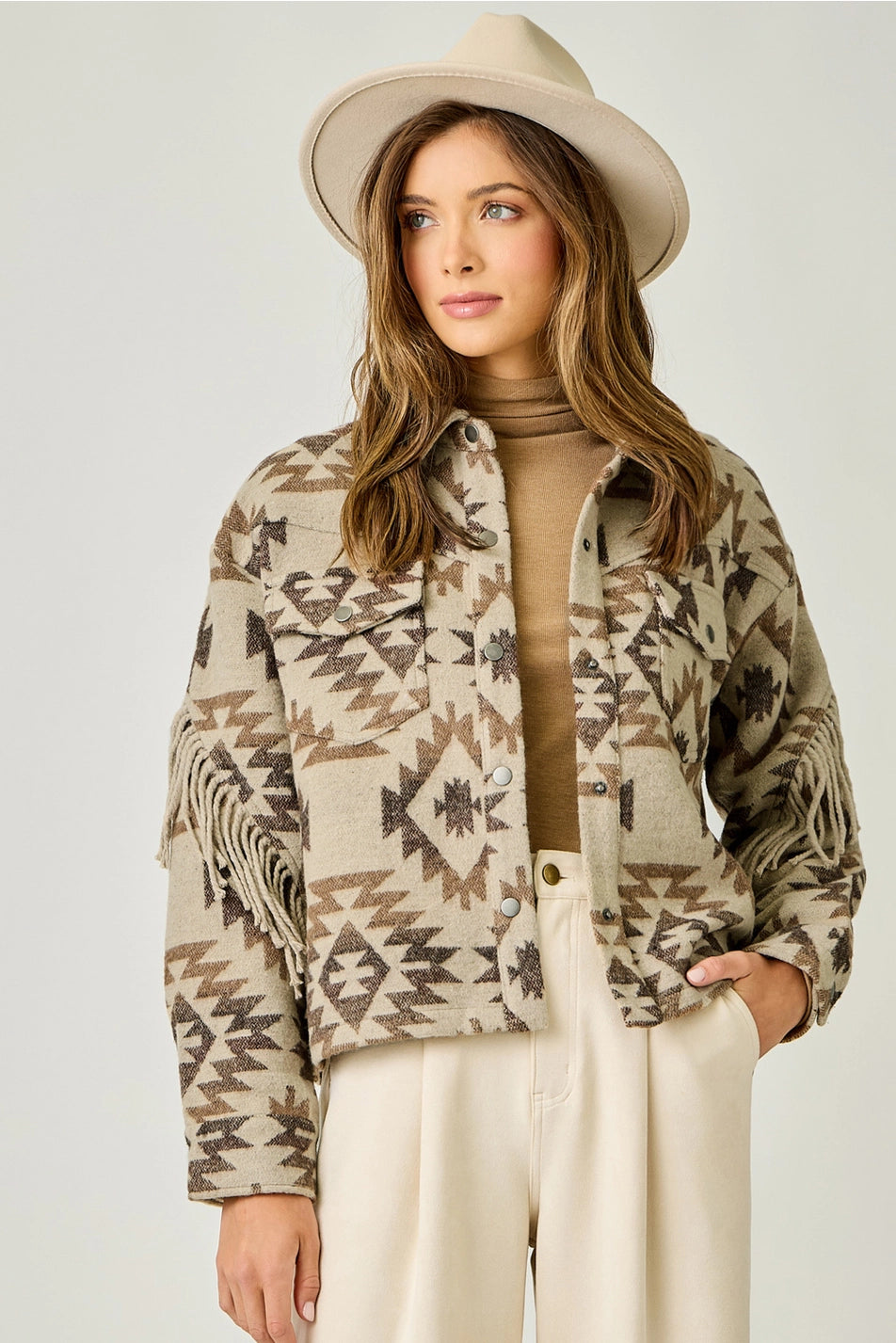 Aztec Fringe Shacket