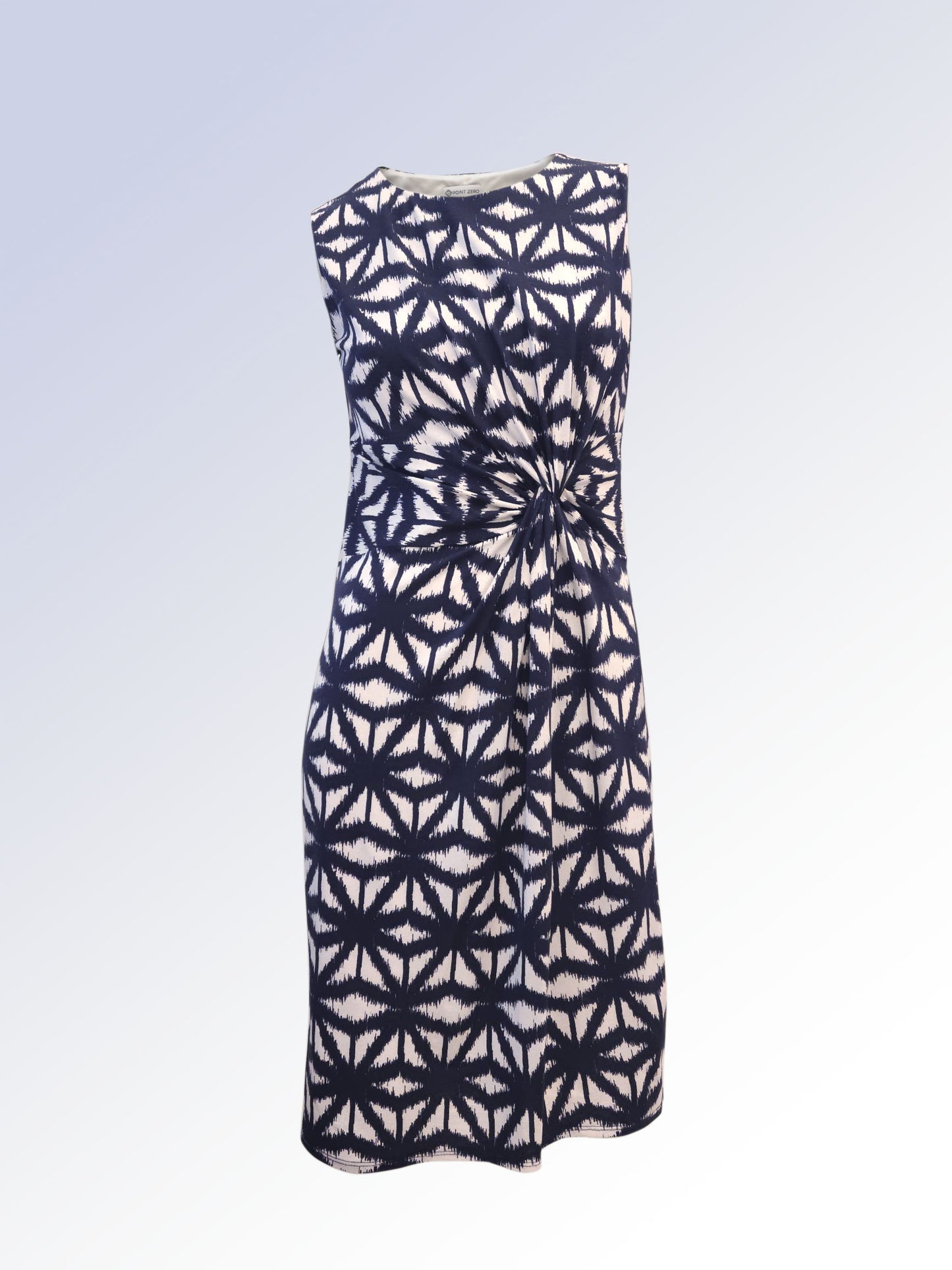 Printed Waist Tie Midi Dress