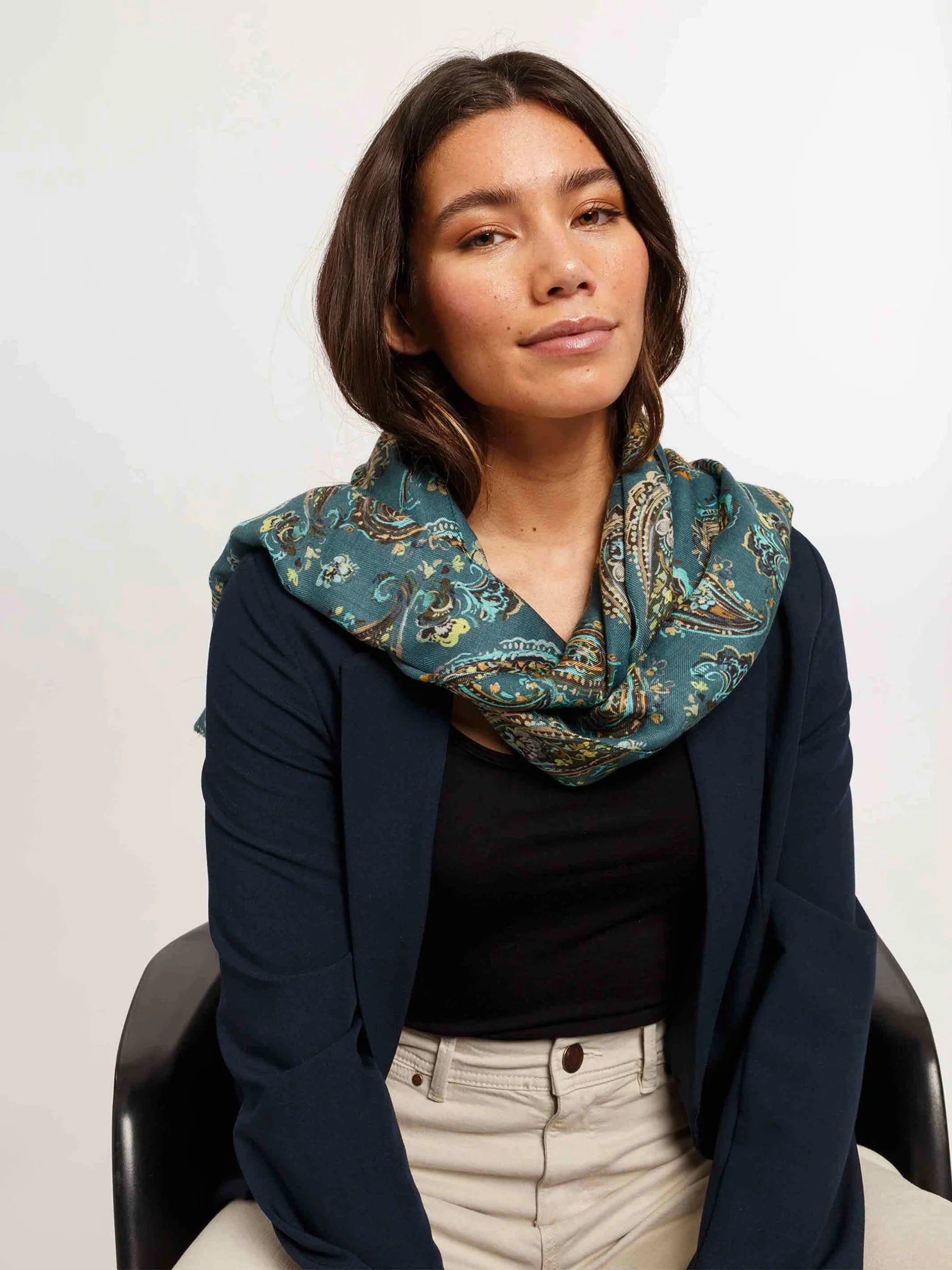 Scarf with Paisley Print