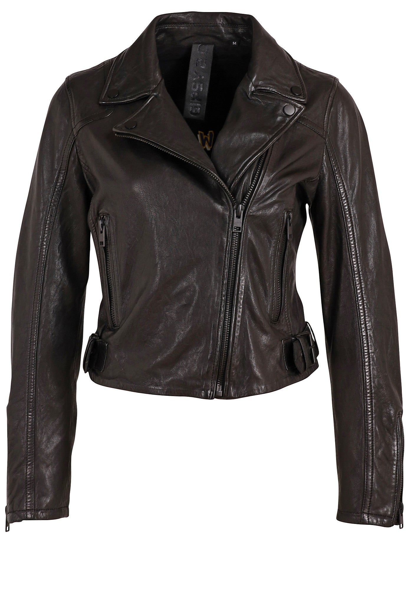 Bita Cropped Leather Moto Jacket