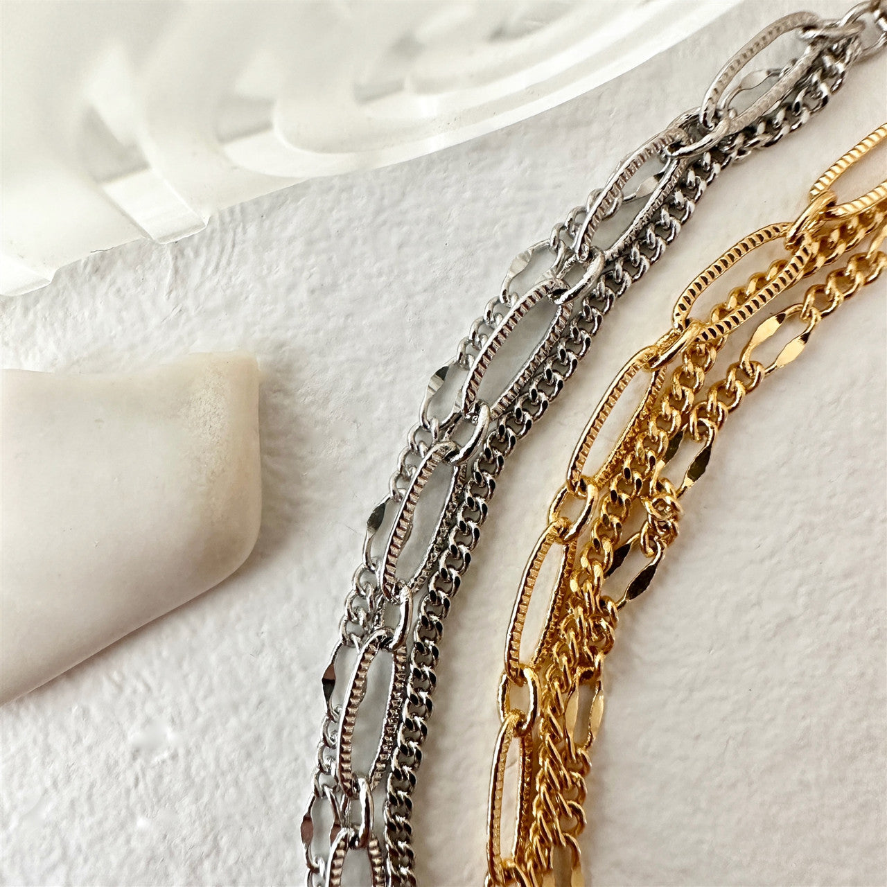 Nanaimo Triple Layer Textured Chain Bracelet