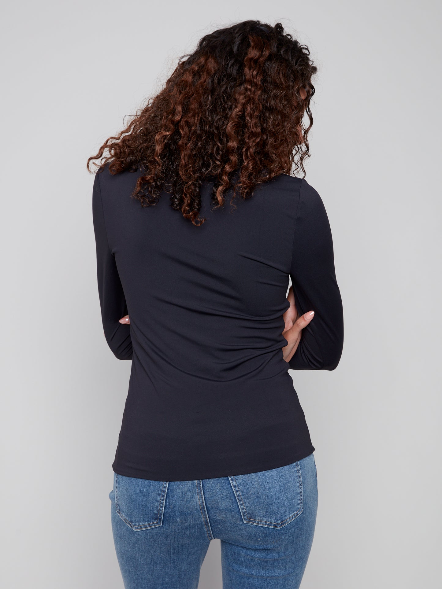 Long Sleeve Second-Skin Double Cloth Knit Top