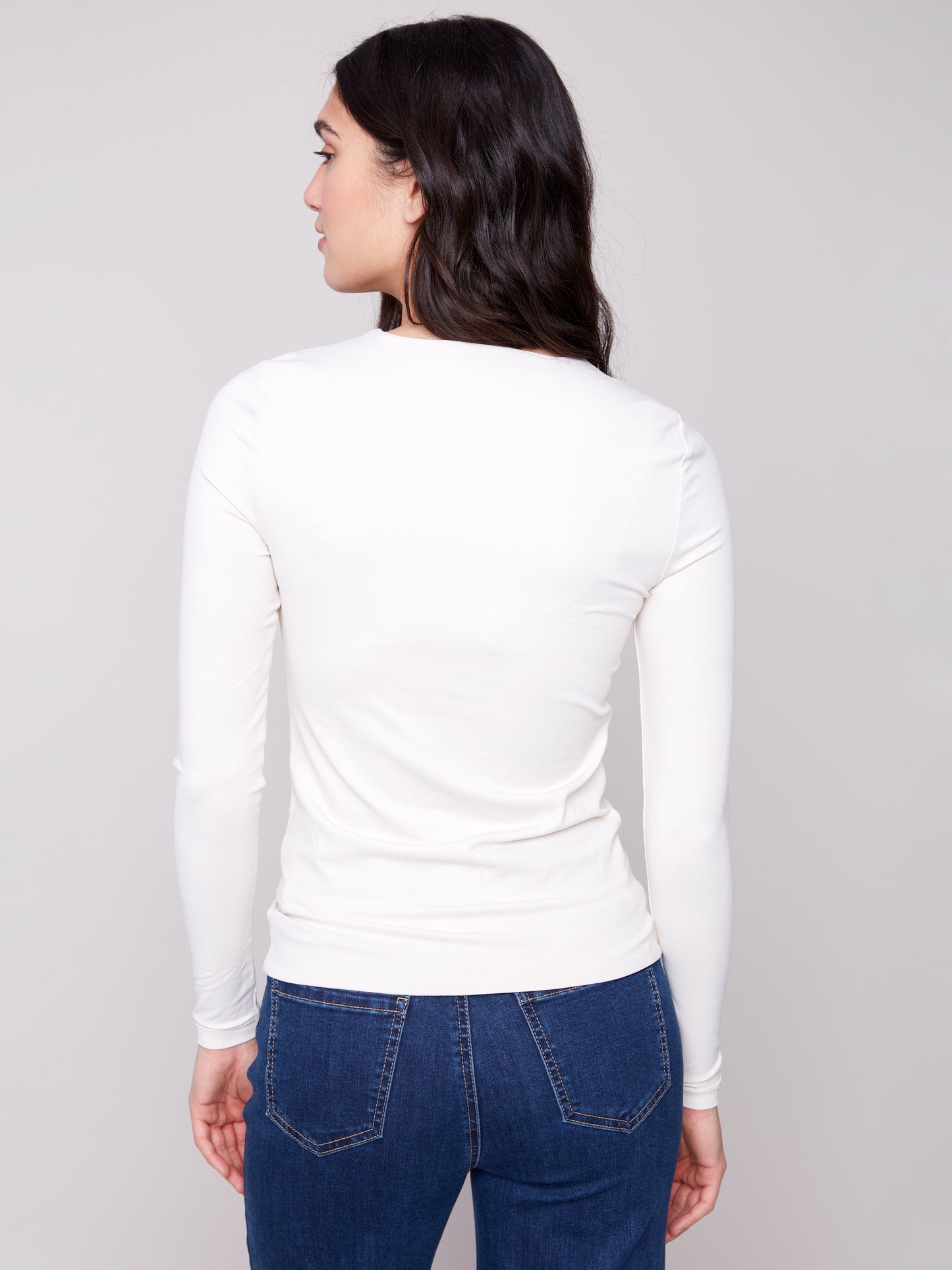 Long Sleeve Second-Skin Double Cloth Knit Top