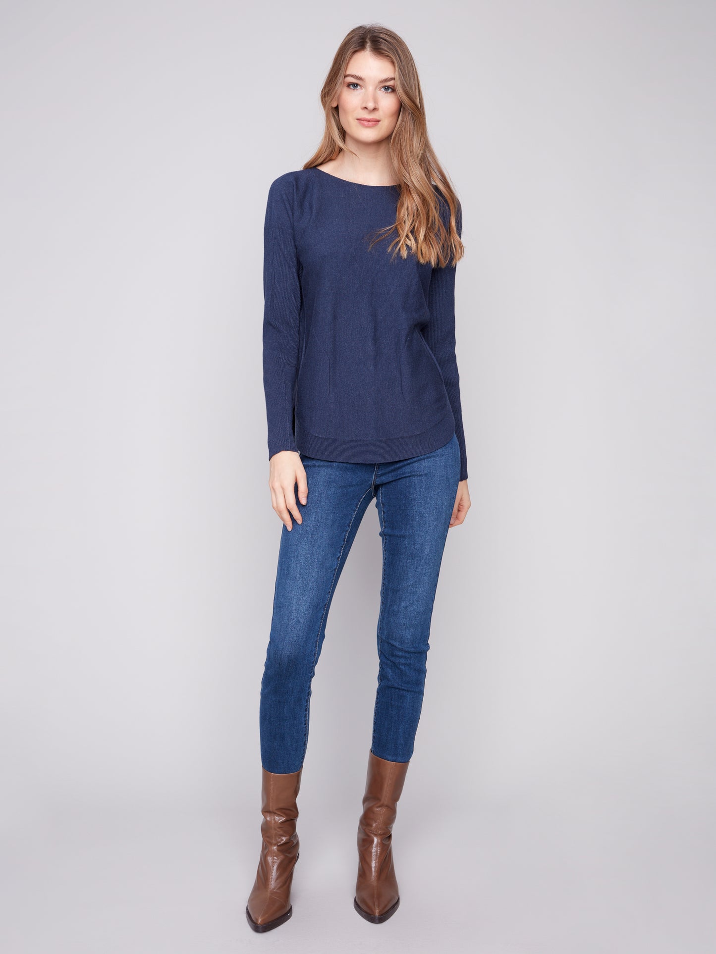 Knit Sweater With Back Lace-Up Detail